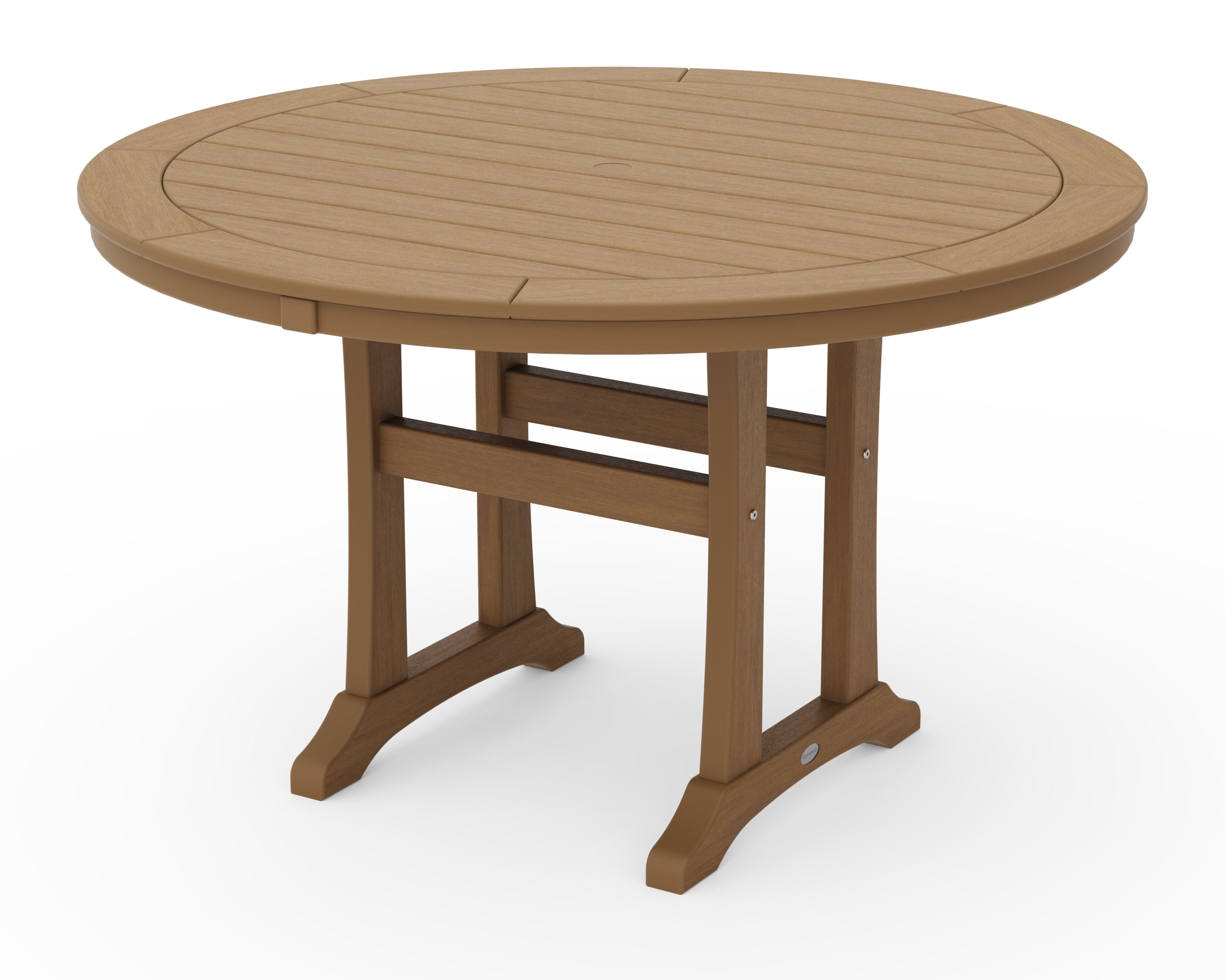 Nautical Trestle 48" Round Dining Table in Natural