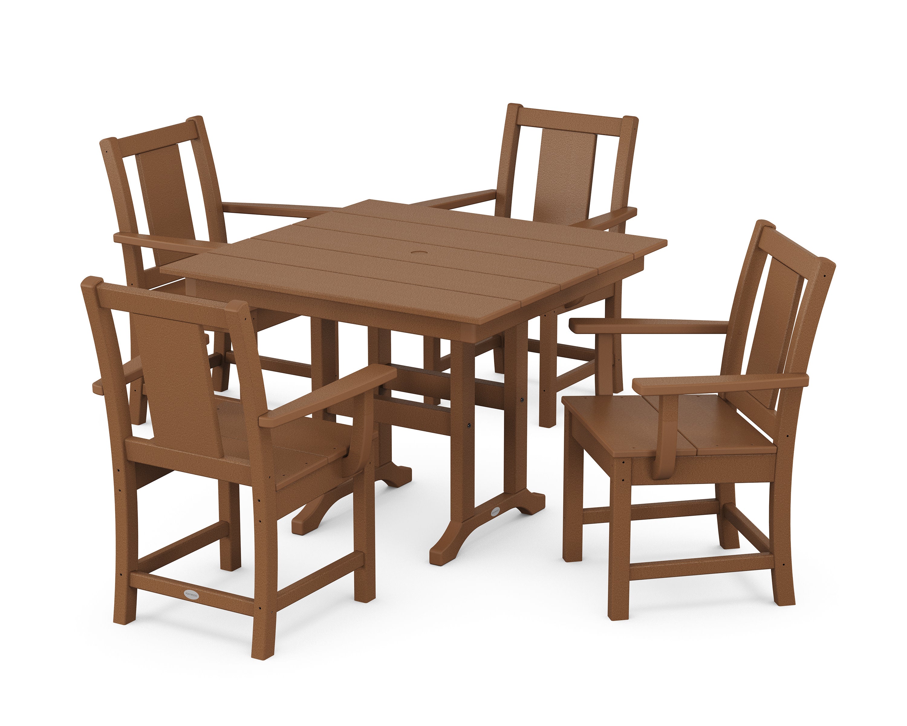 Prairie 5-Piece Farmhouse Dining Set in Teak