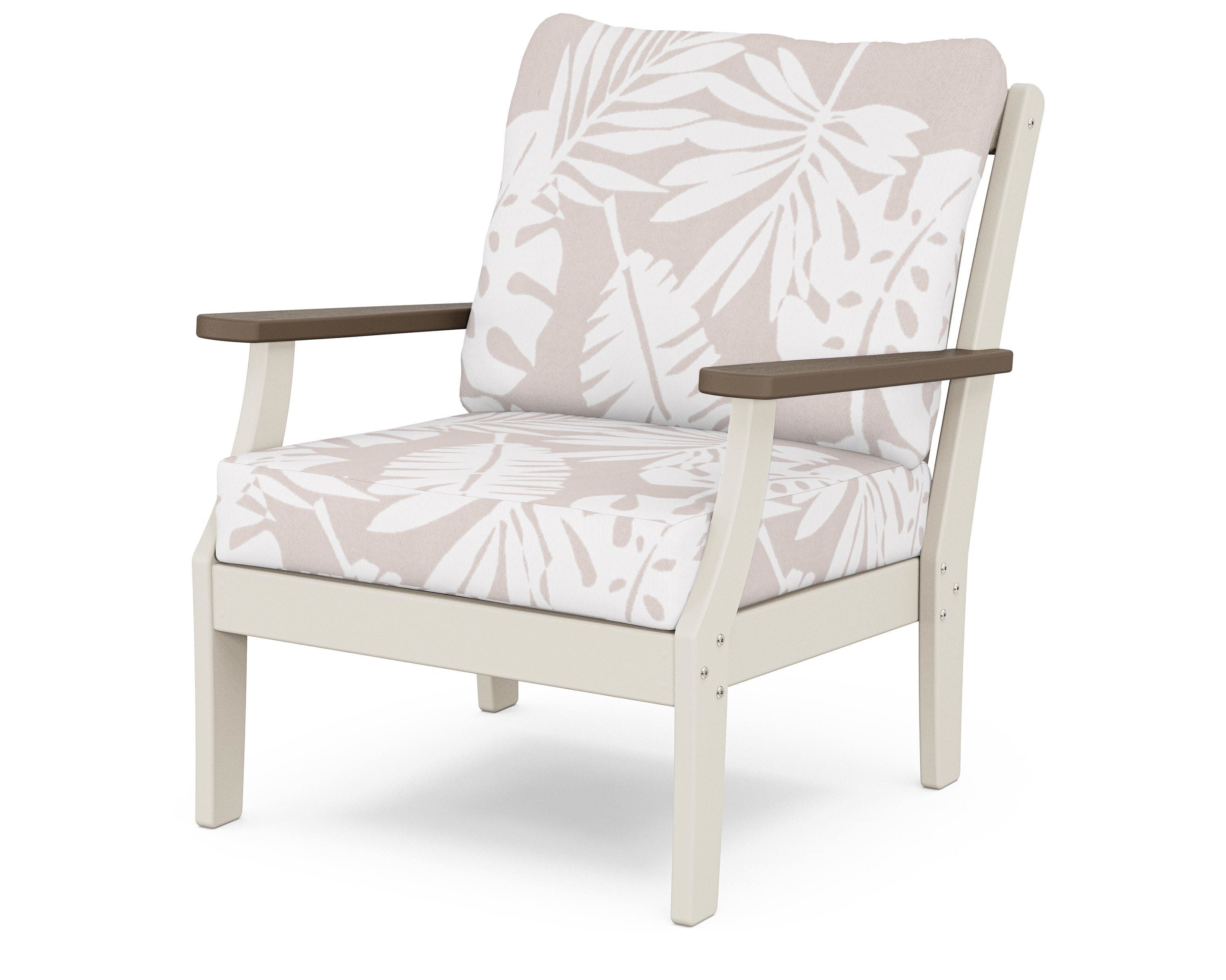 Braxton Deep Seating Chair in Sand / Kona / Leaf Dune Burlap