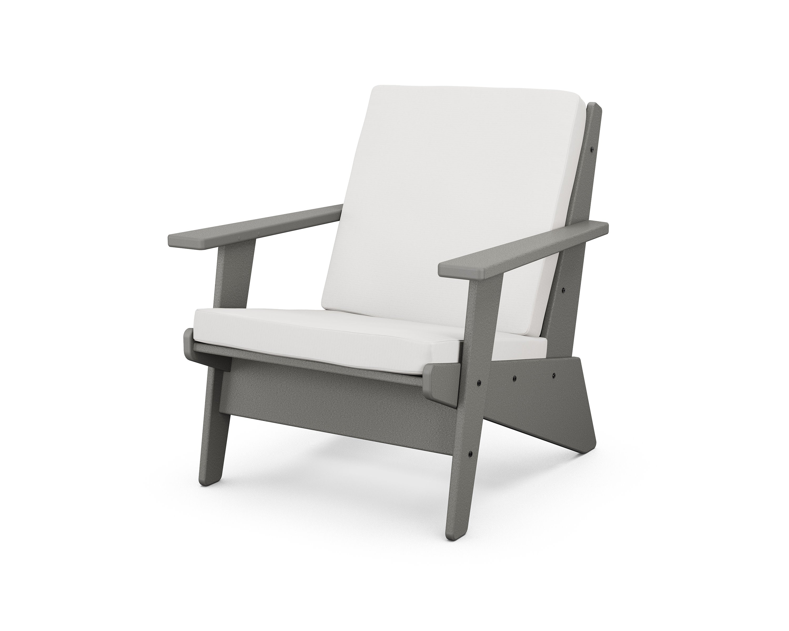 Riviera Modern Lounge Chair in Slate Grey / Natural Linen