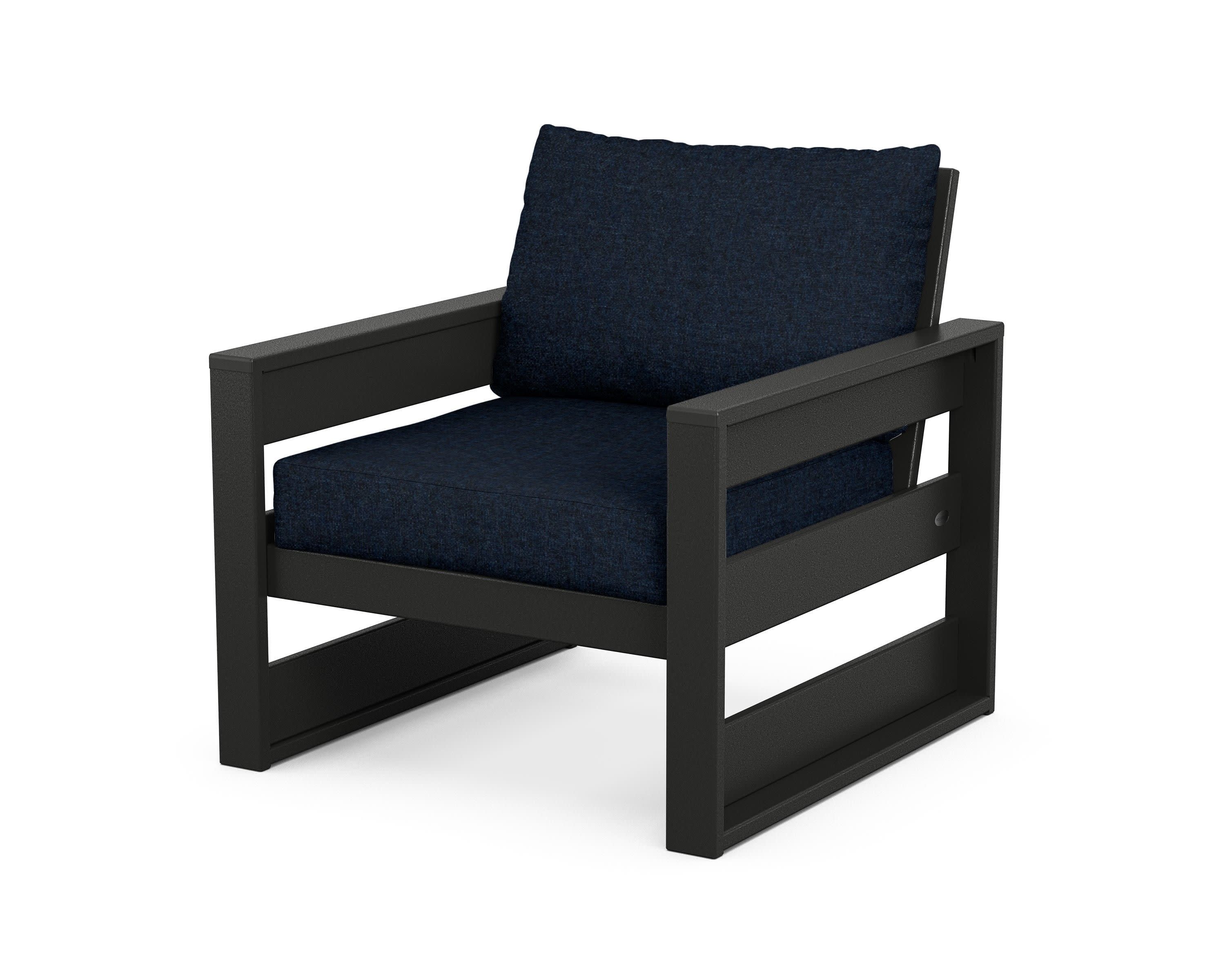 Westport Club Chair in Black / Marine Indigo
