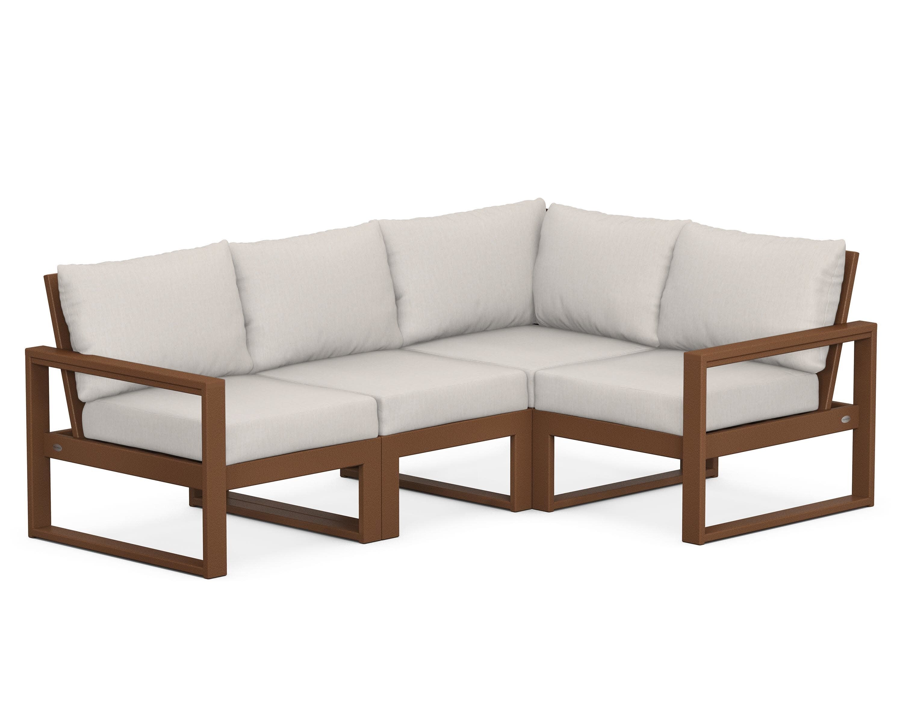 EDGE 4-Piece Modular Deep Seating Set in Teak / Cast Ash