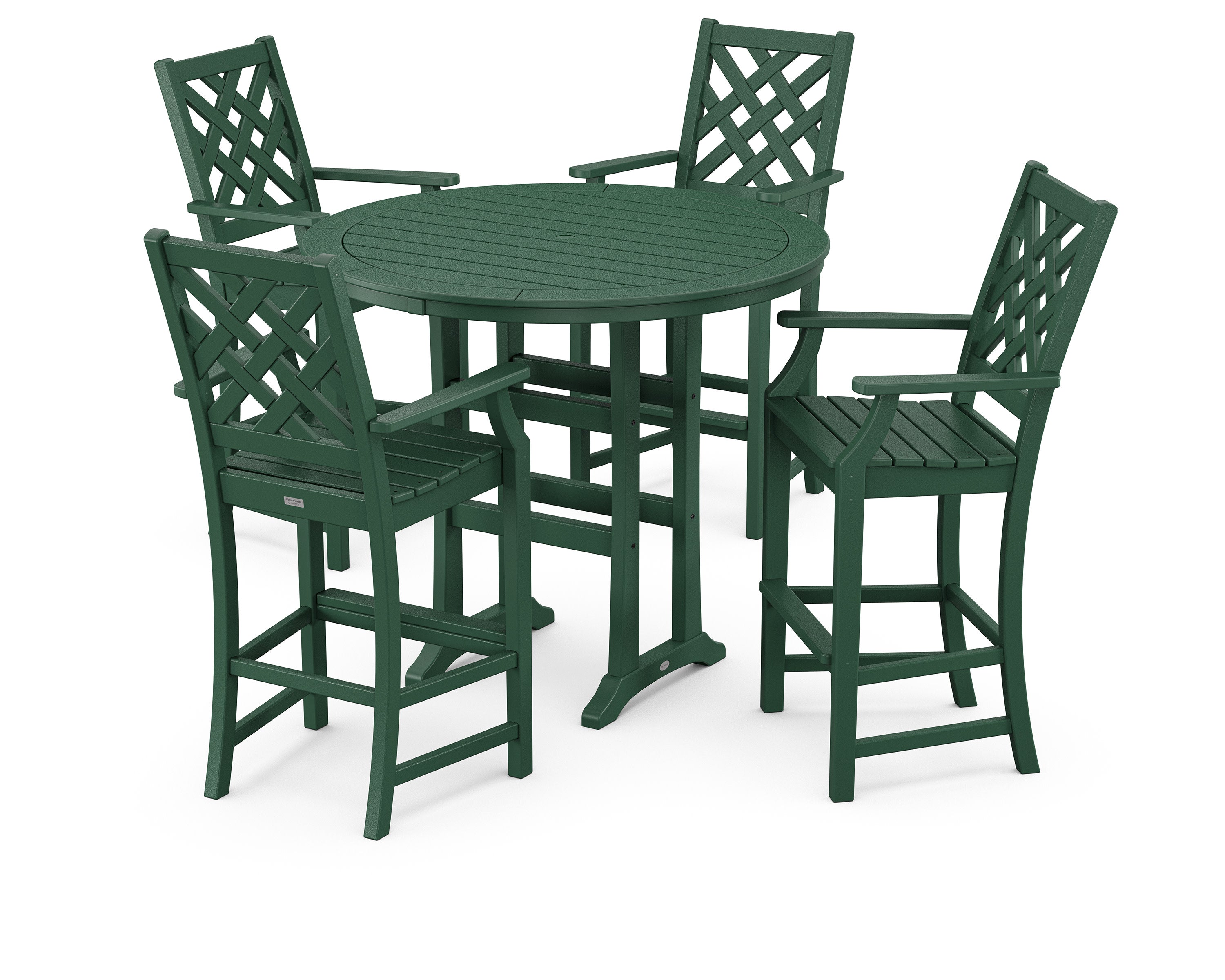 Wovendale 5-Piece Round Bar Set in Green