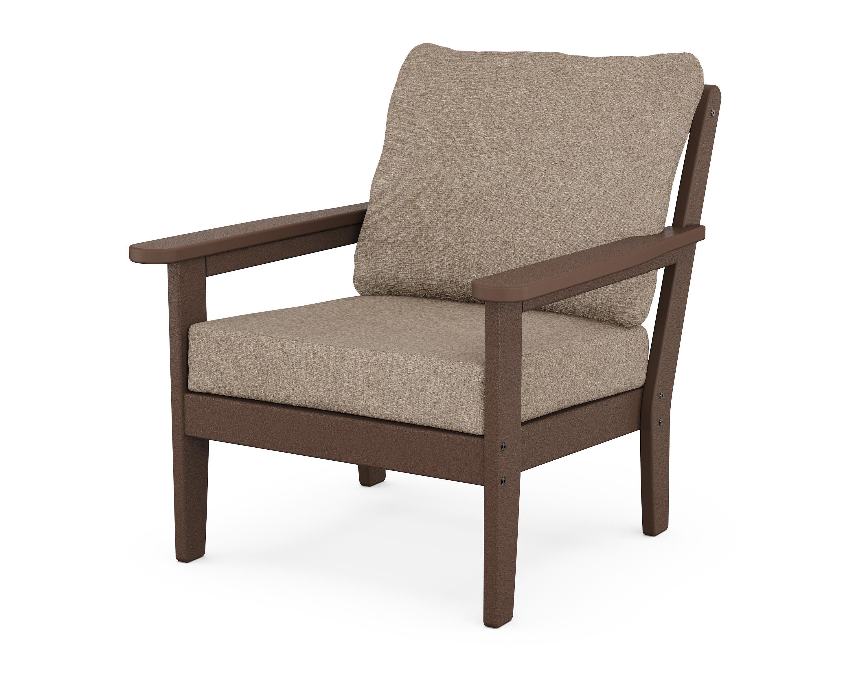 Cottage Deep Seating Chair in Mahogany / Spiced Burlap