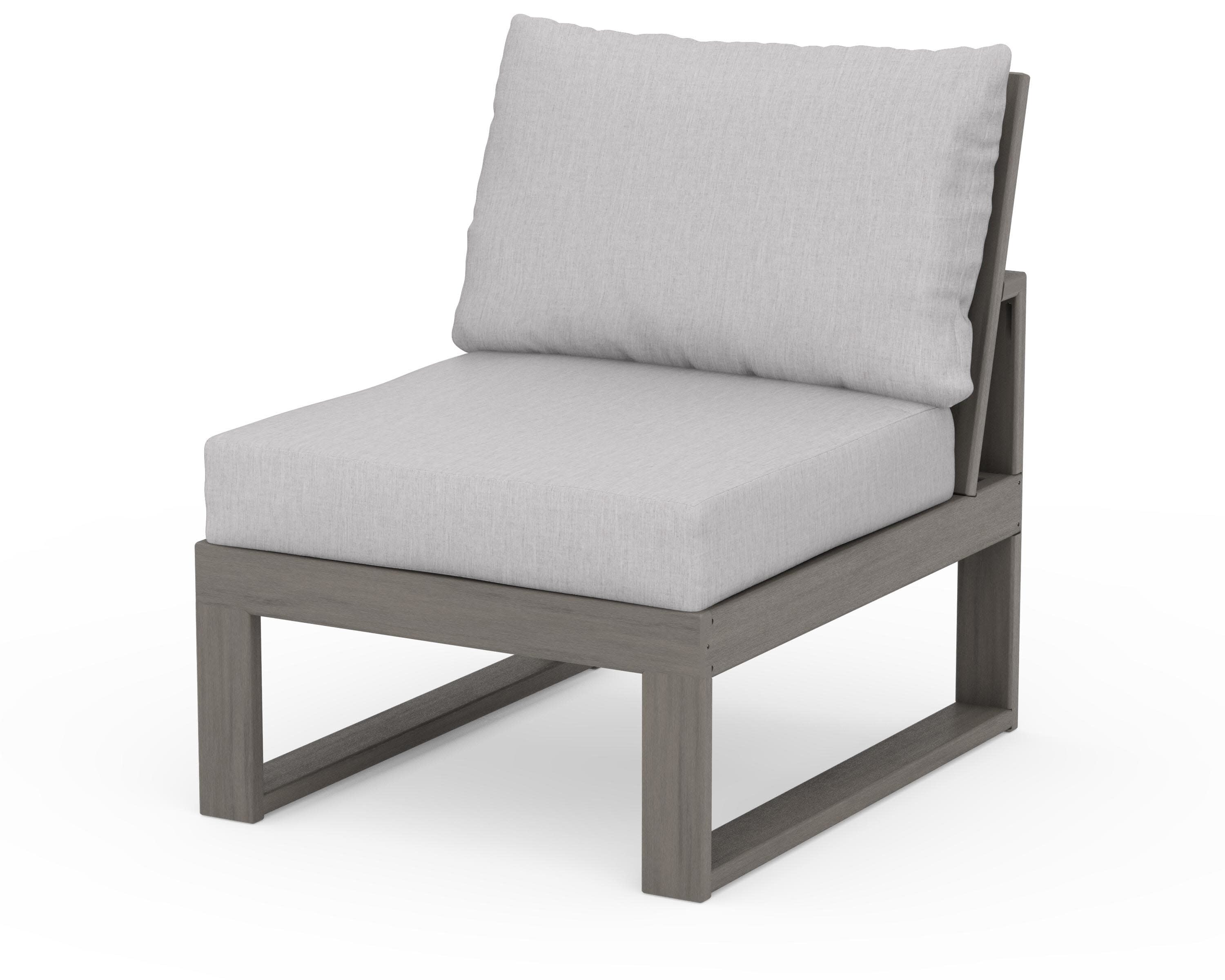 Modular Armless Chair in Driftwood / Granite