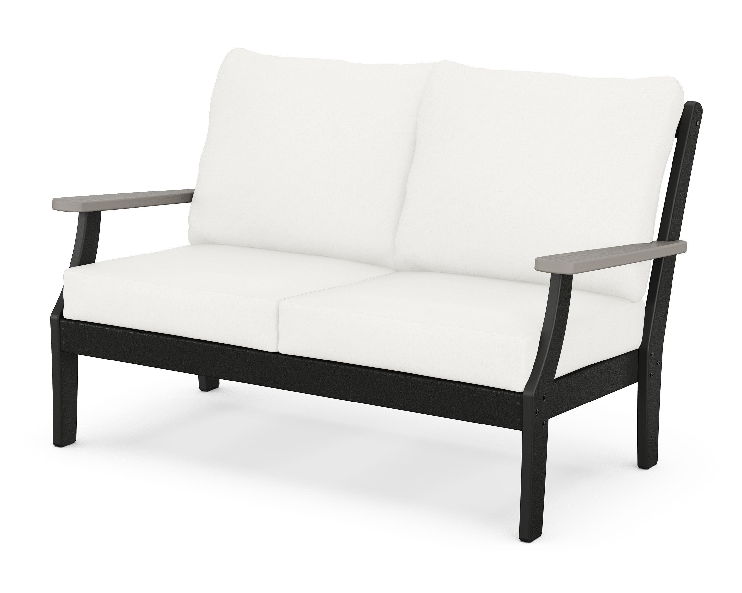 Braxton Deep Seating Loveseat in Black / Driftwood / Natural Linen