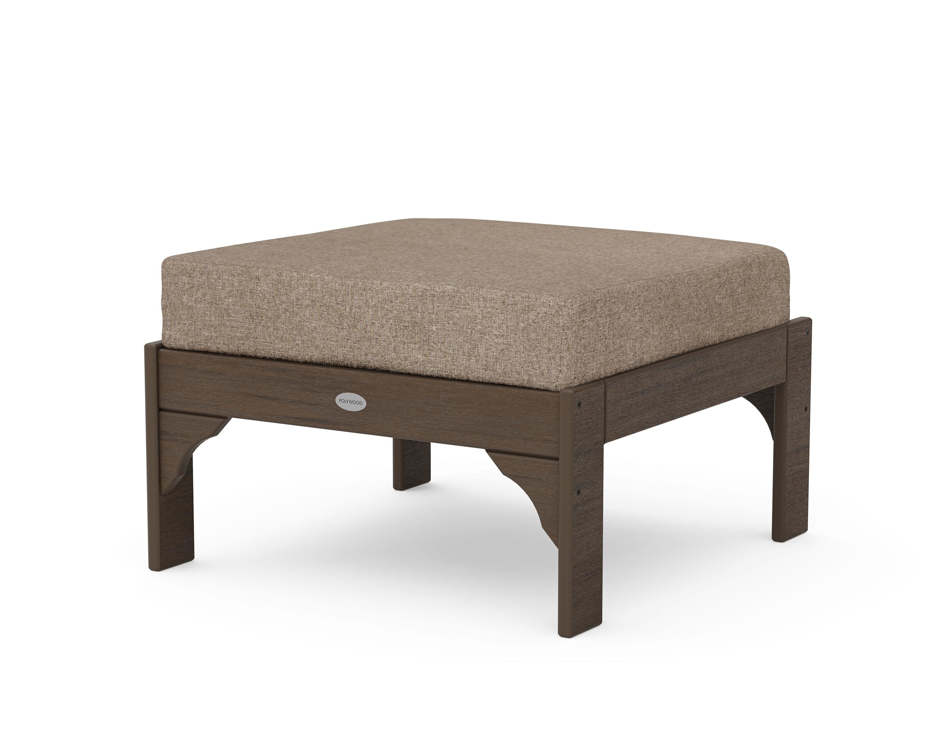 Vineyard Deep Seating Ottoman in Kona / Spiced Burlap