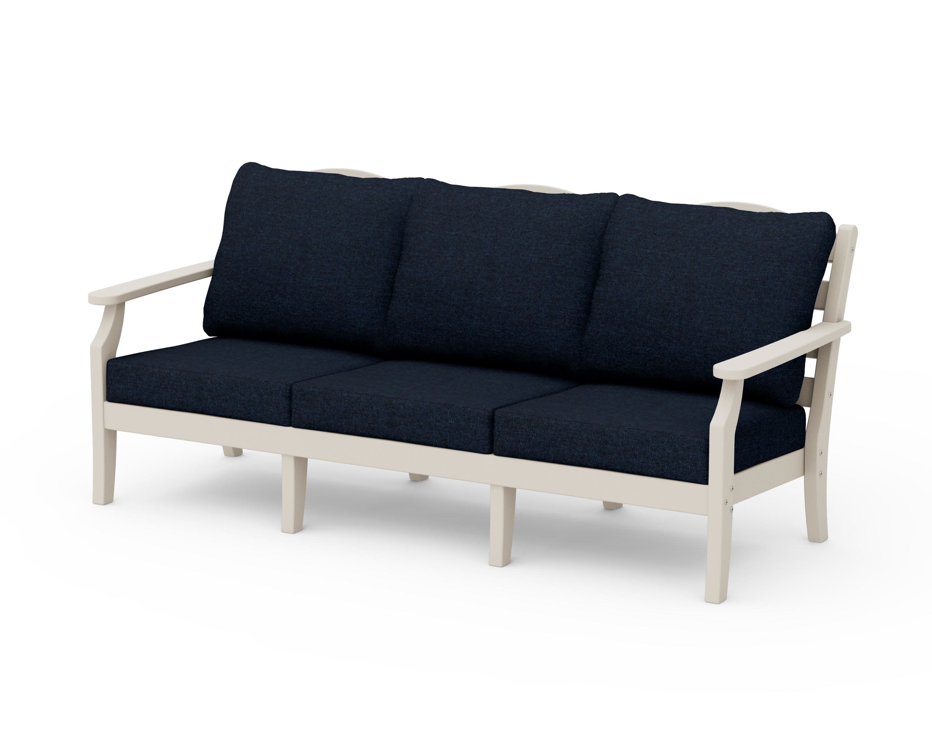 Savannah Deep Seating Sofa in Sand / Marine Indigo