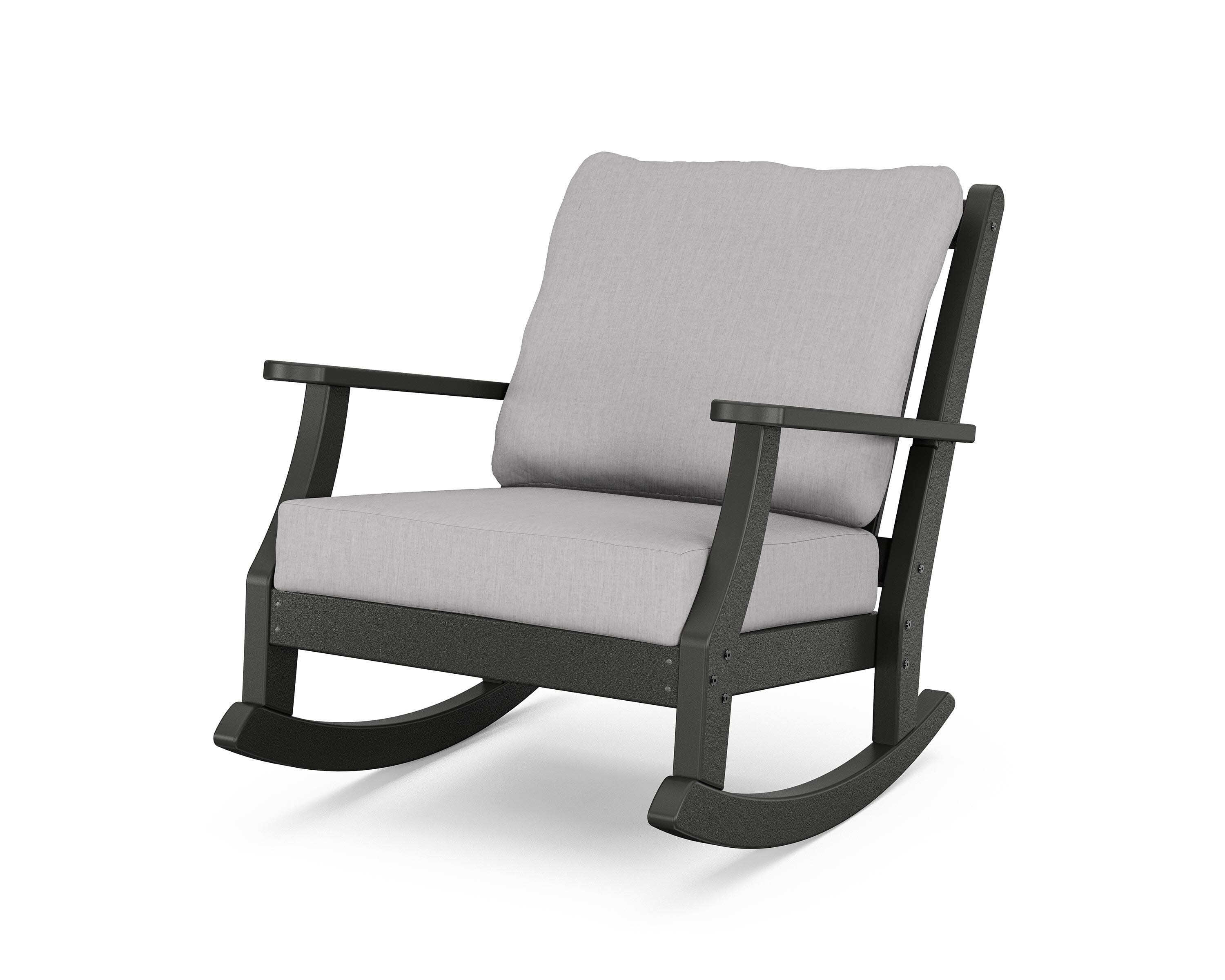 Wovendale Deep Seating Rocking Chair in Black / Granite