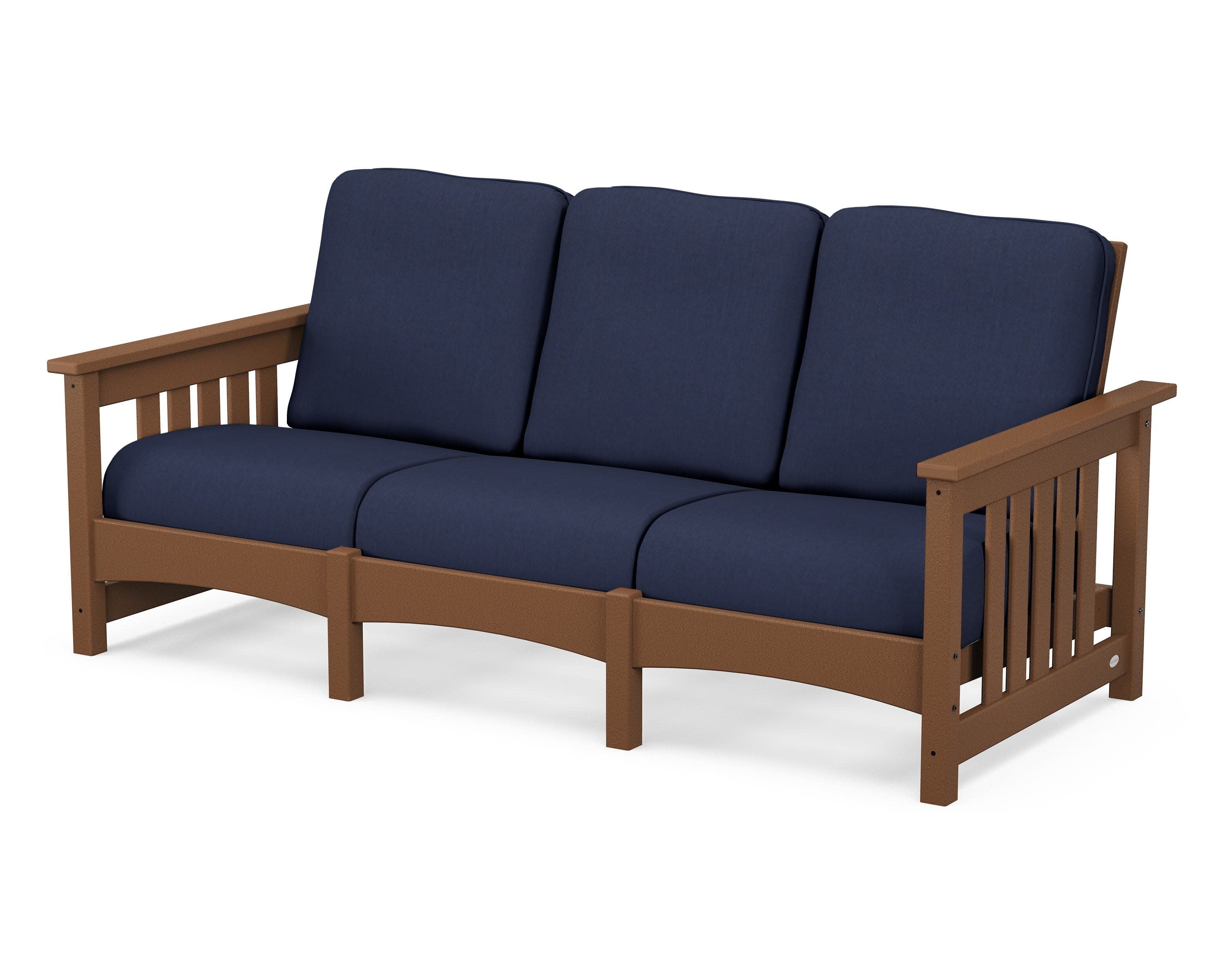 Club Mission Sofa in Teak / Spectrum Indigo