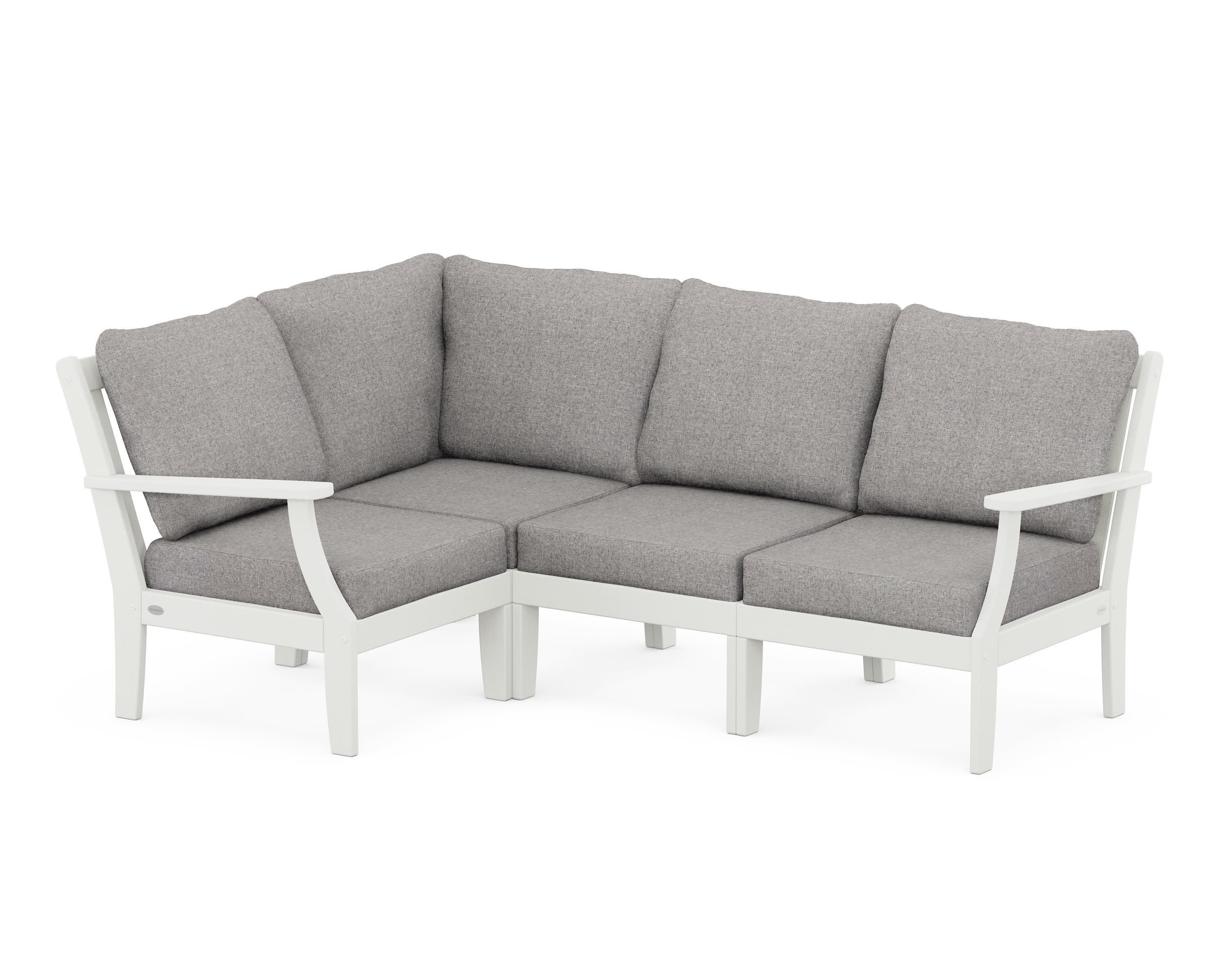 Braxton Modular 4-Piece Deep Seating Set in Vintage White / Grey Mist