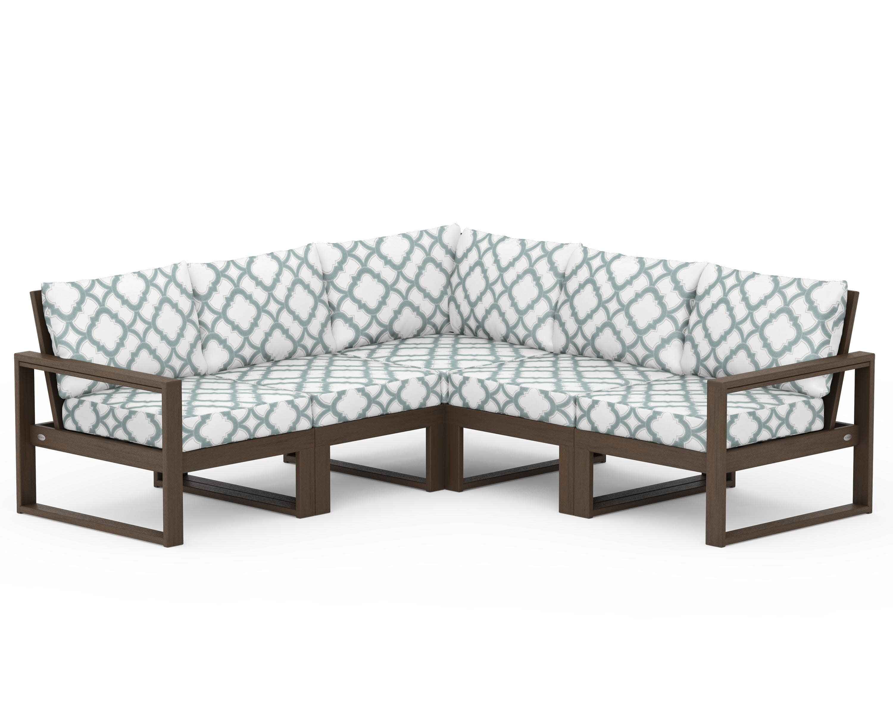 EDGE 5-Piece Modular Deep Seating Set in Kona / Trellis Glacier Spa