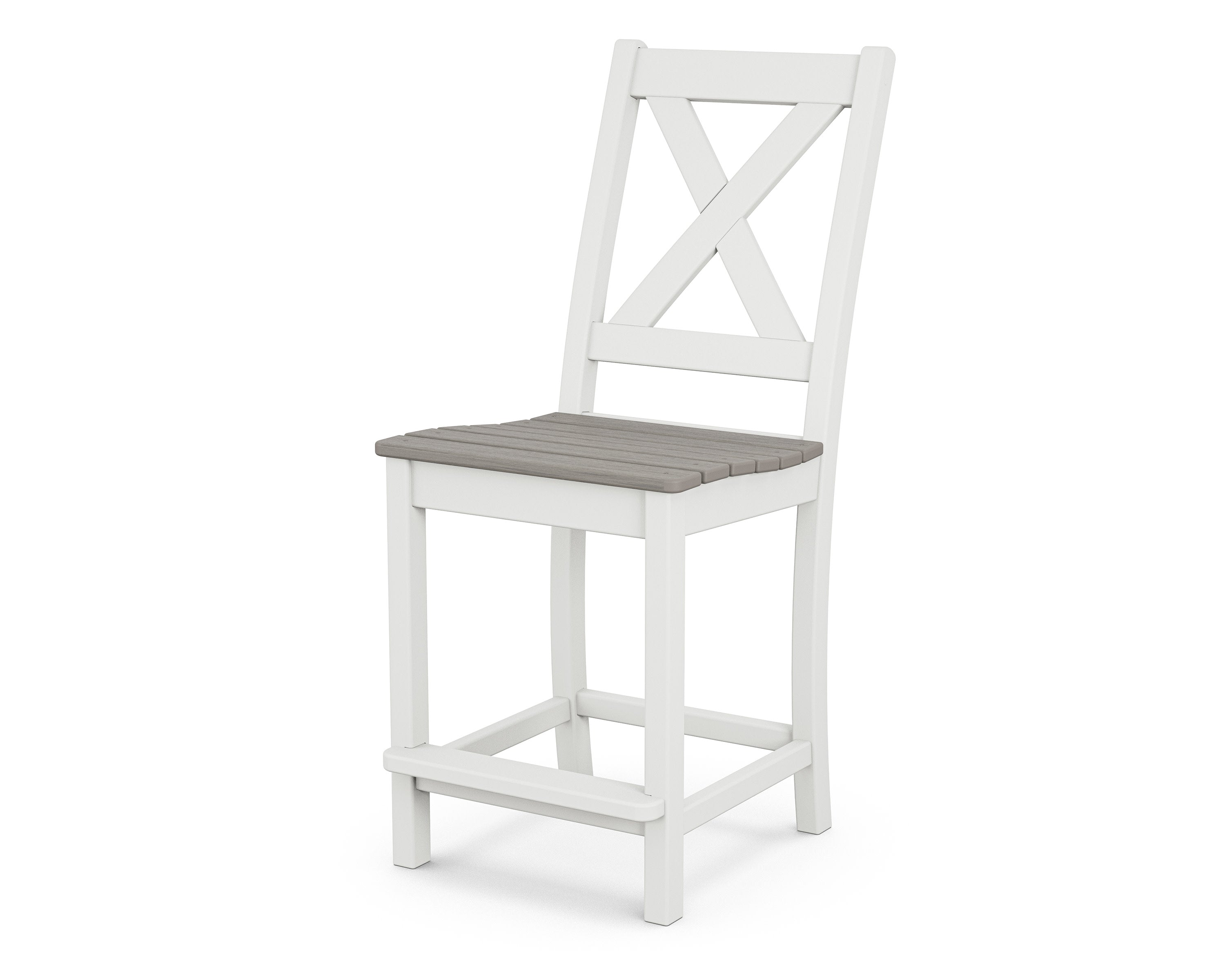 Braxton Counter Side Chair in White / Driftwood