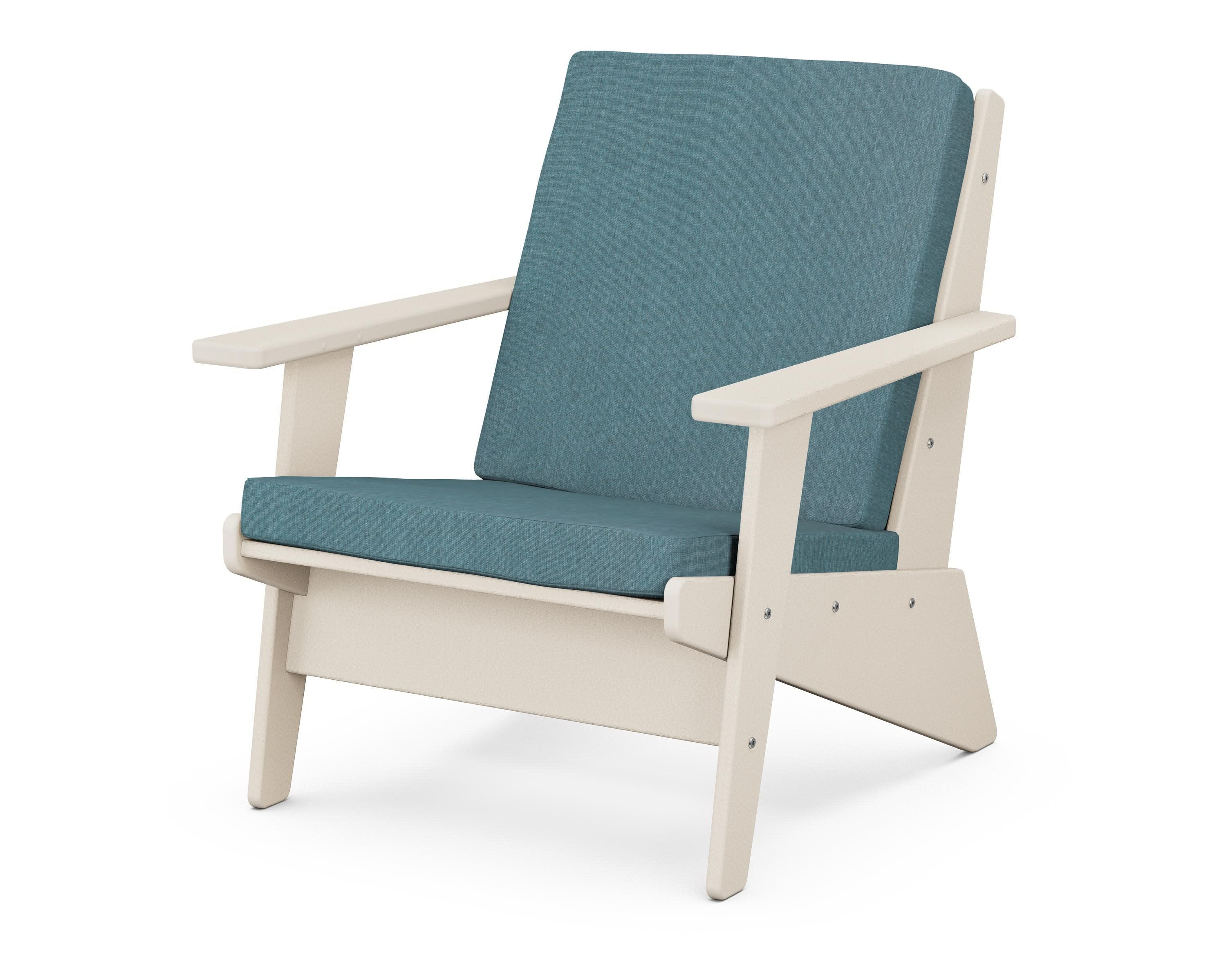 Riviera Modern Lounge Chair in Sand / Ocean Teal