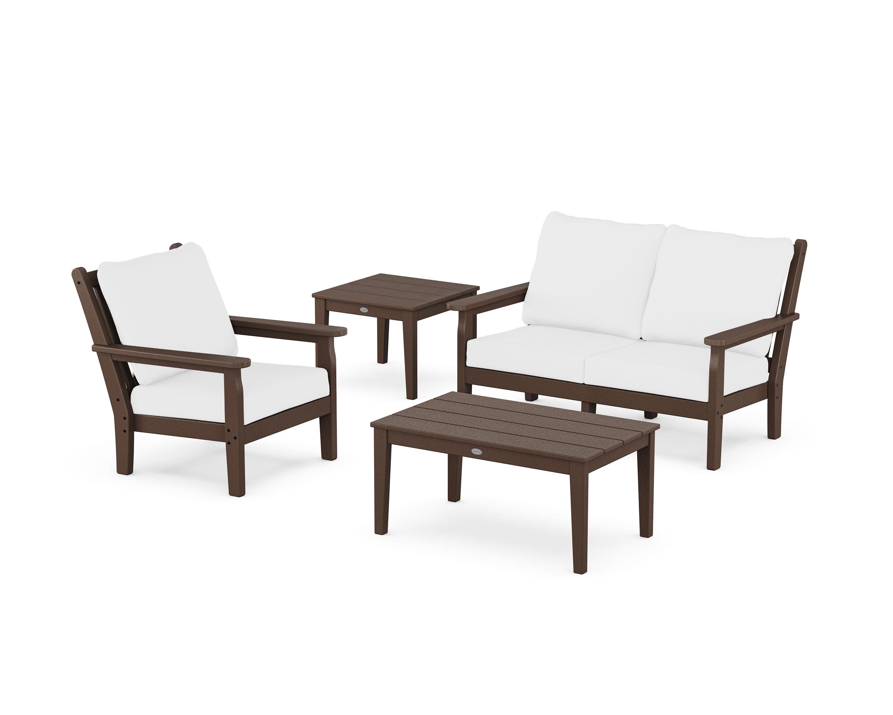 Chippendale 4-Piece Deep Seating Set in Mahogany / Natural