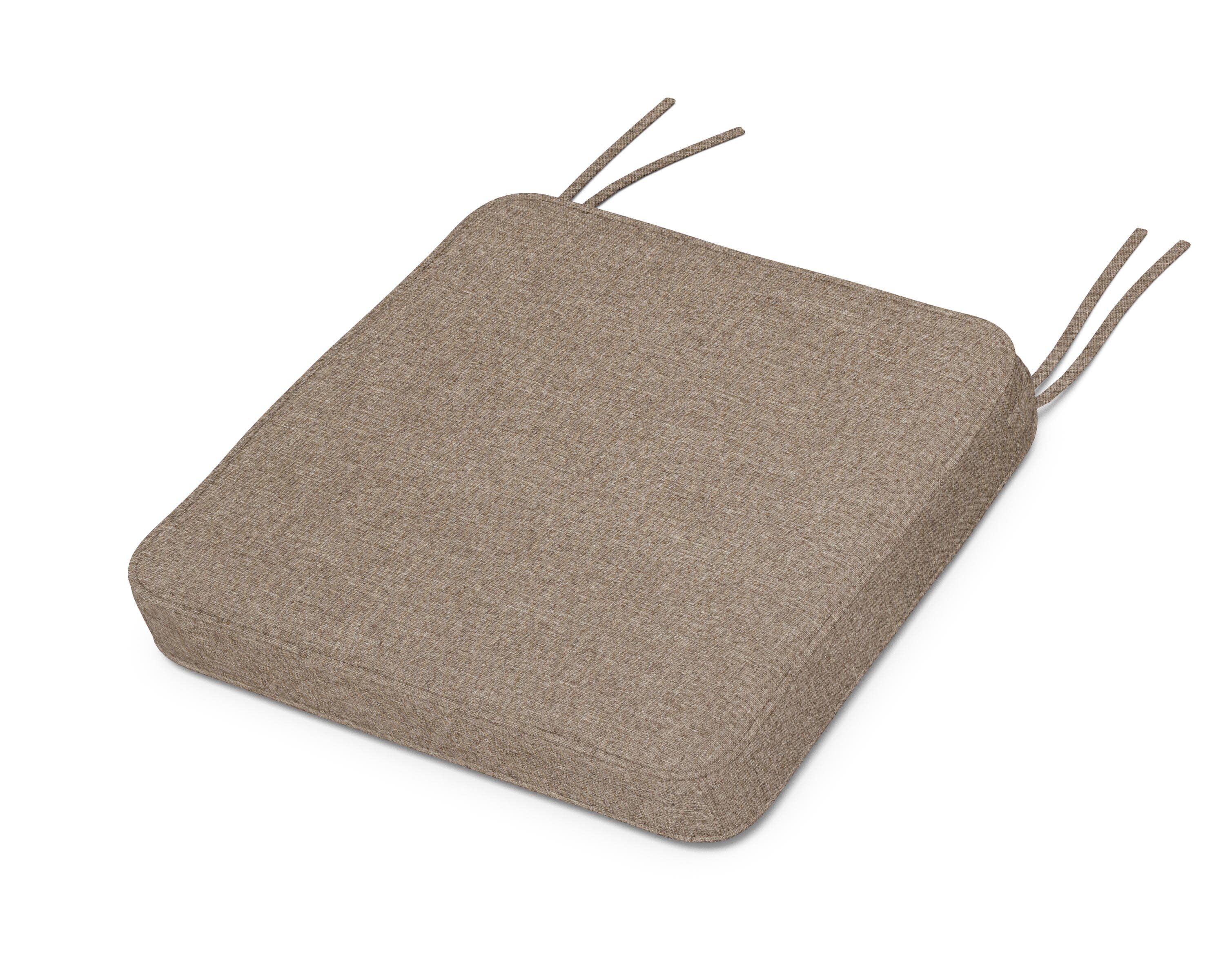 Chinoiserie Side Chair Seat Cushion in Spiced Burlap