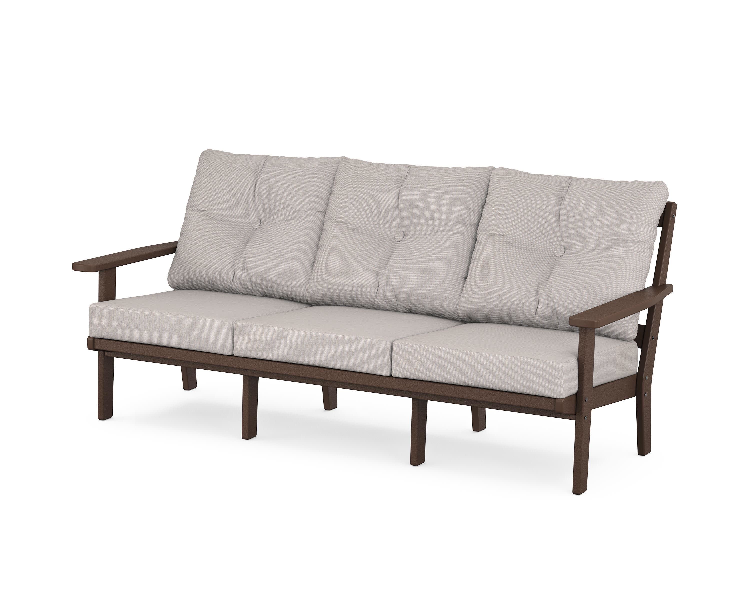Oxford Deep Seating Sofa in Mahogany / Dune Burlap