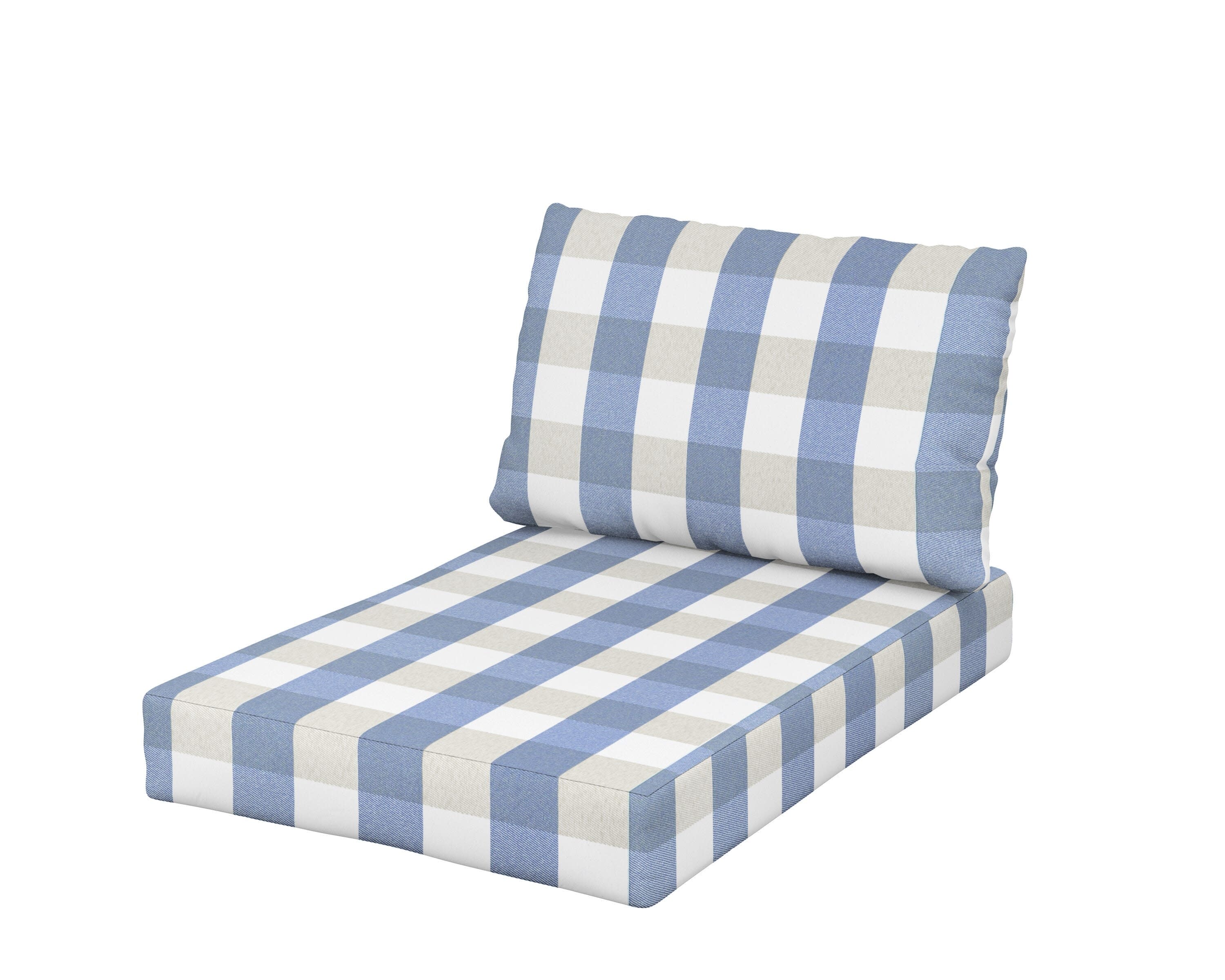 Daybed Swing Seat/Back Cushion in Buffalo Plaid Sky Blue