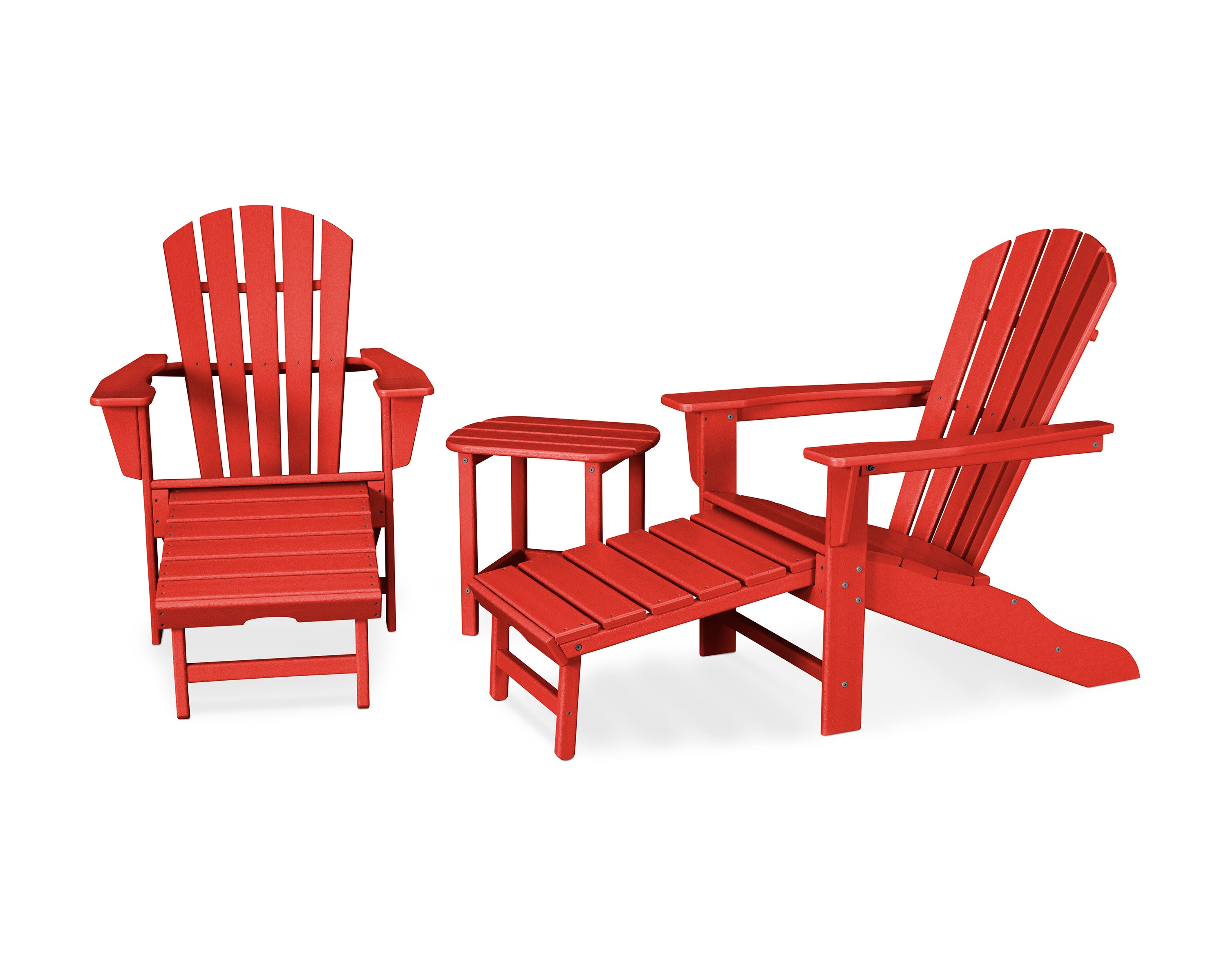 Palm Coast Ultimate Adirondack 3-Piece Set in Sunset Red