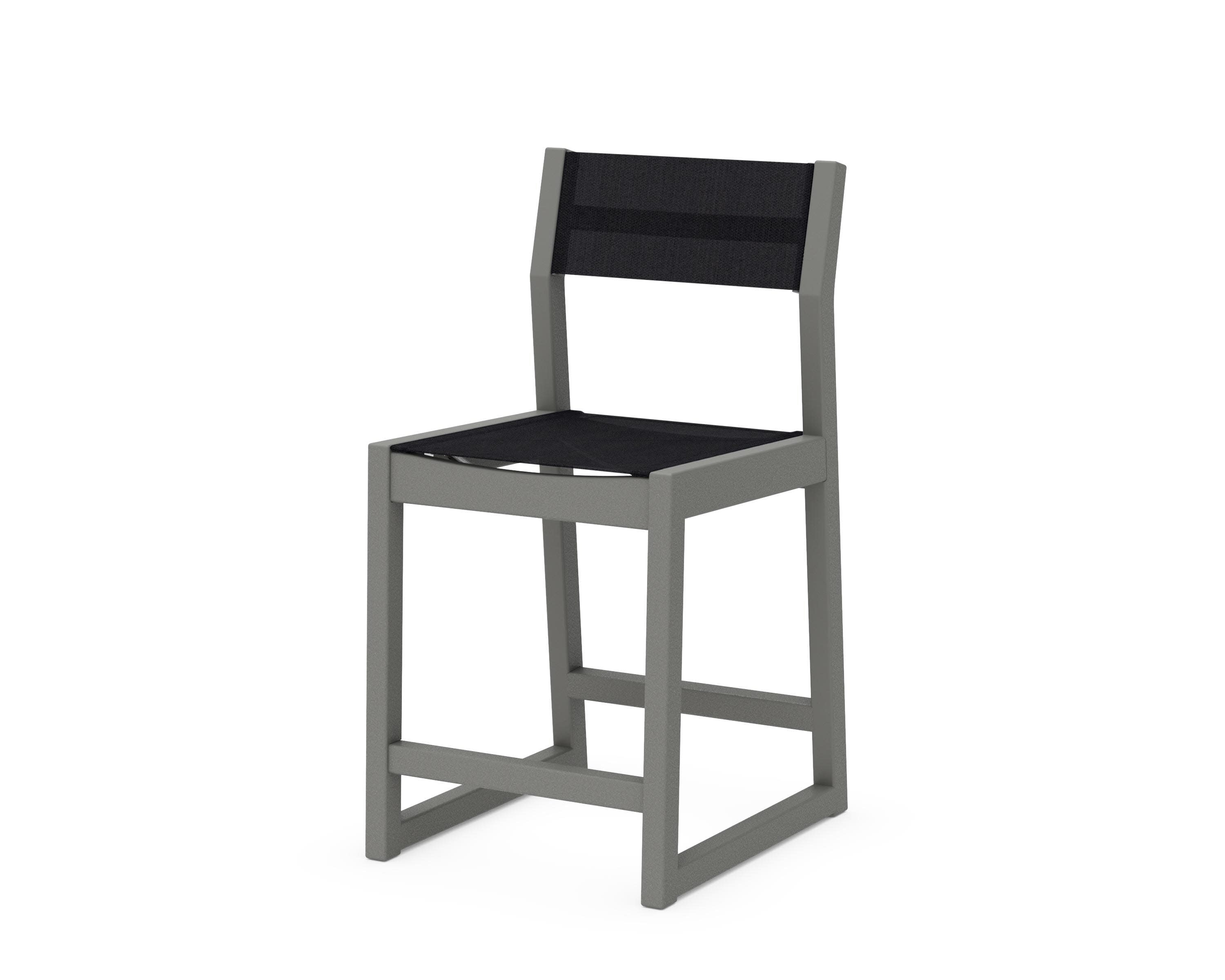 EDGE Sling Counter Side Chair in Slate Grey / Black Sling