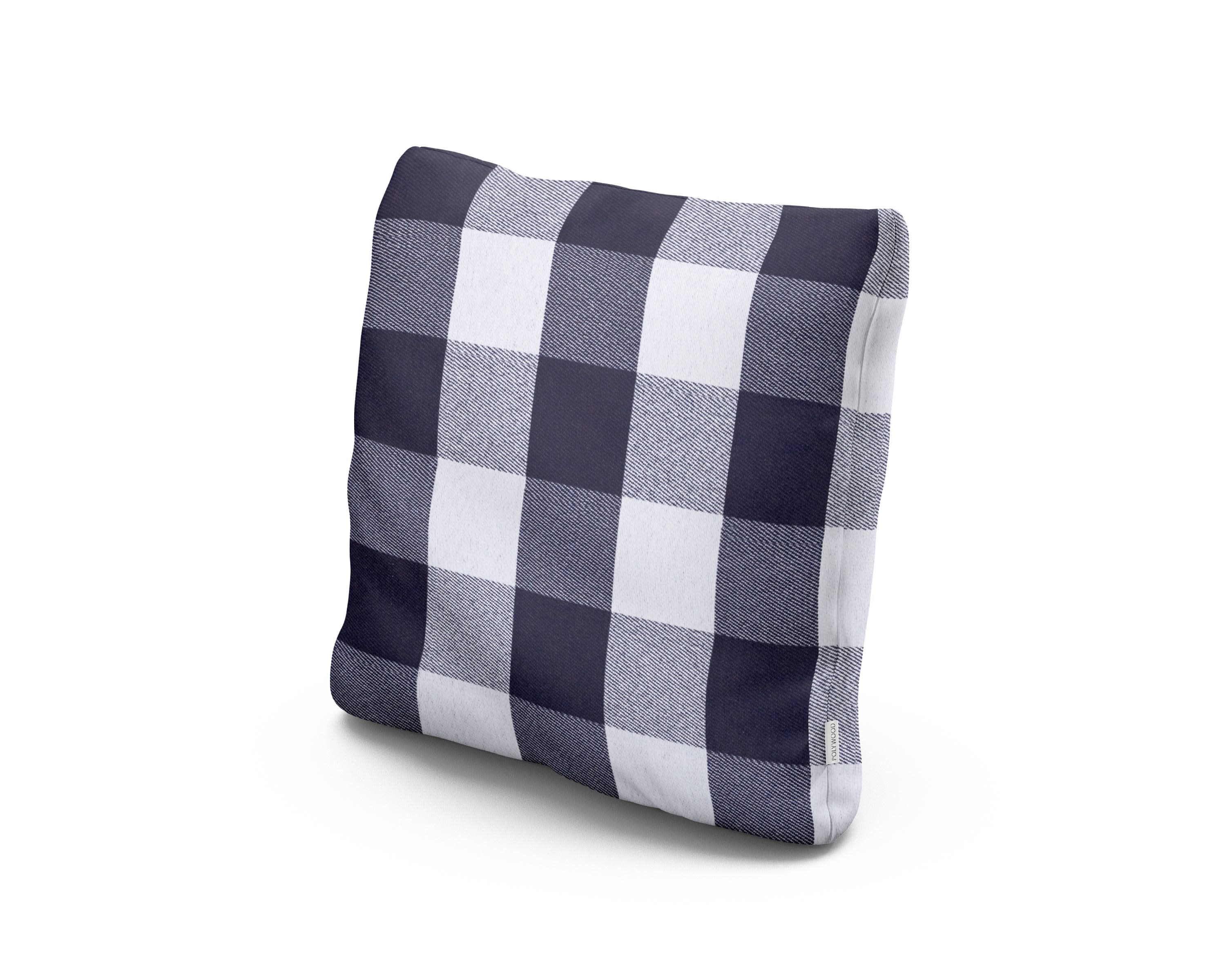 18" Outdoor Throw Pillow in Buffalo Plaid Navy