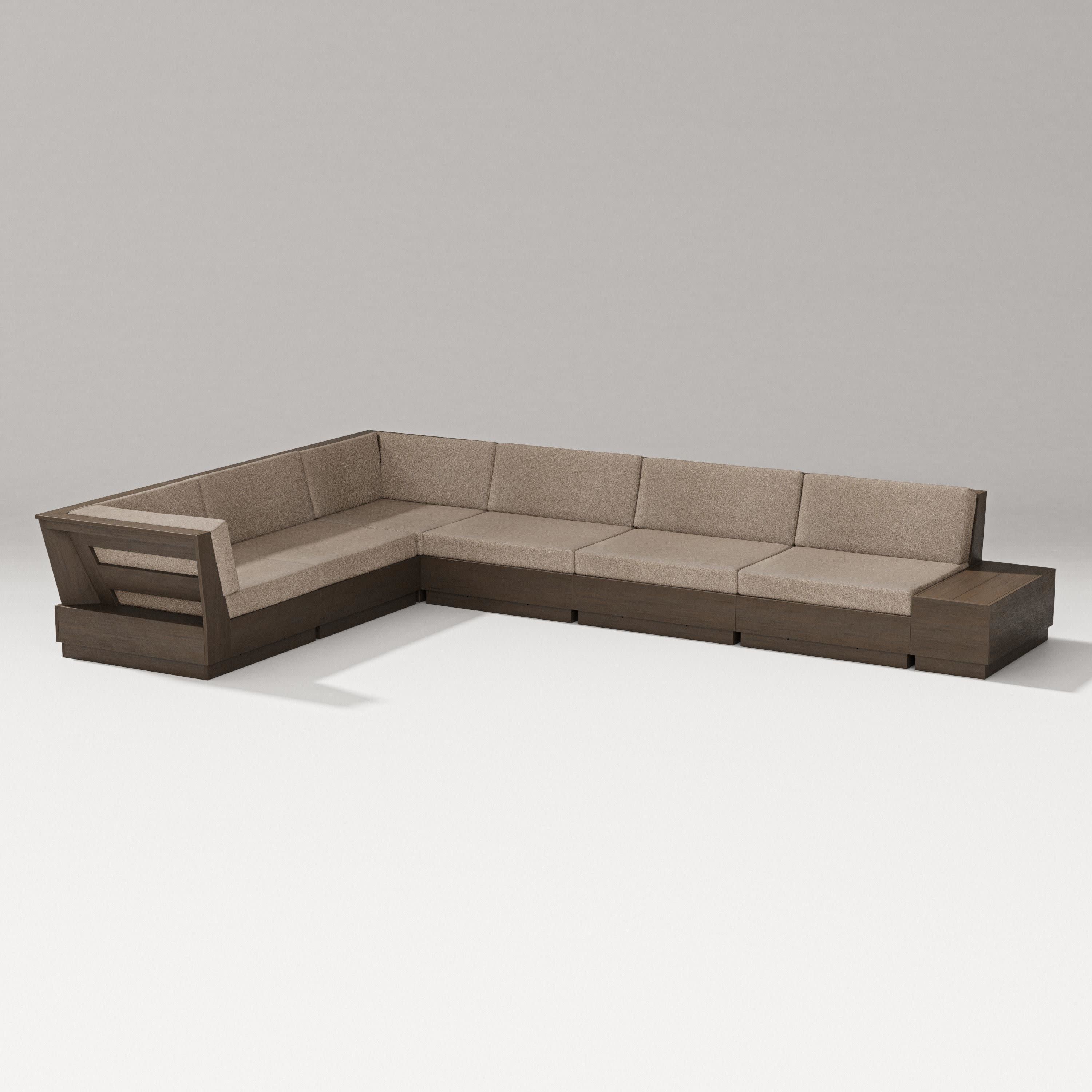 Elevate 7-Piece Corner Sectional in Kona / Spiced Burlap