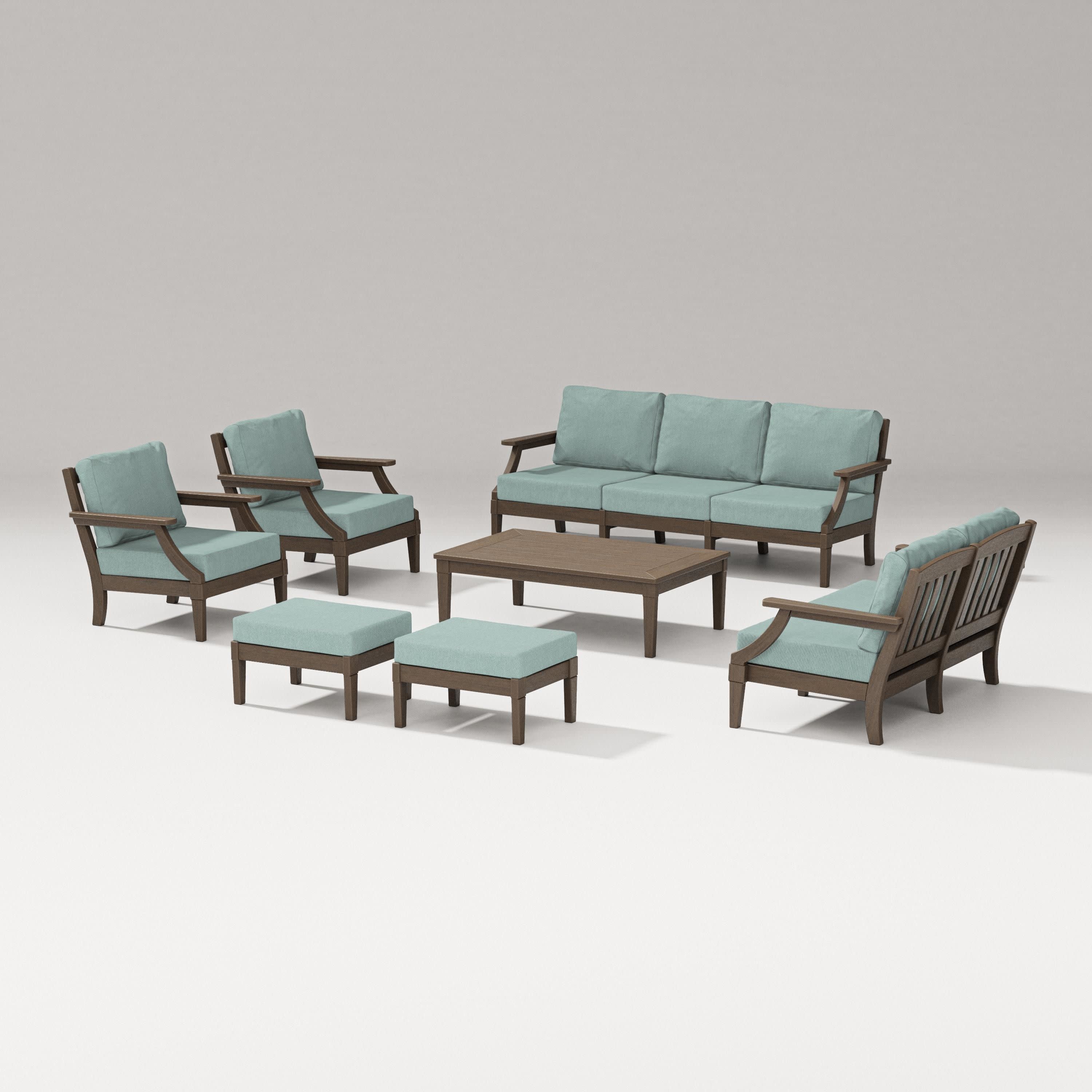 Estate 7-Piece Lounge Sofa Set in Kona / Glacier Spa