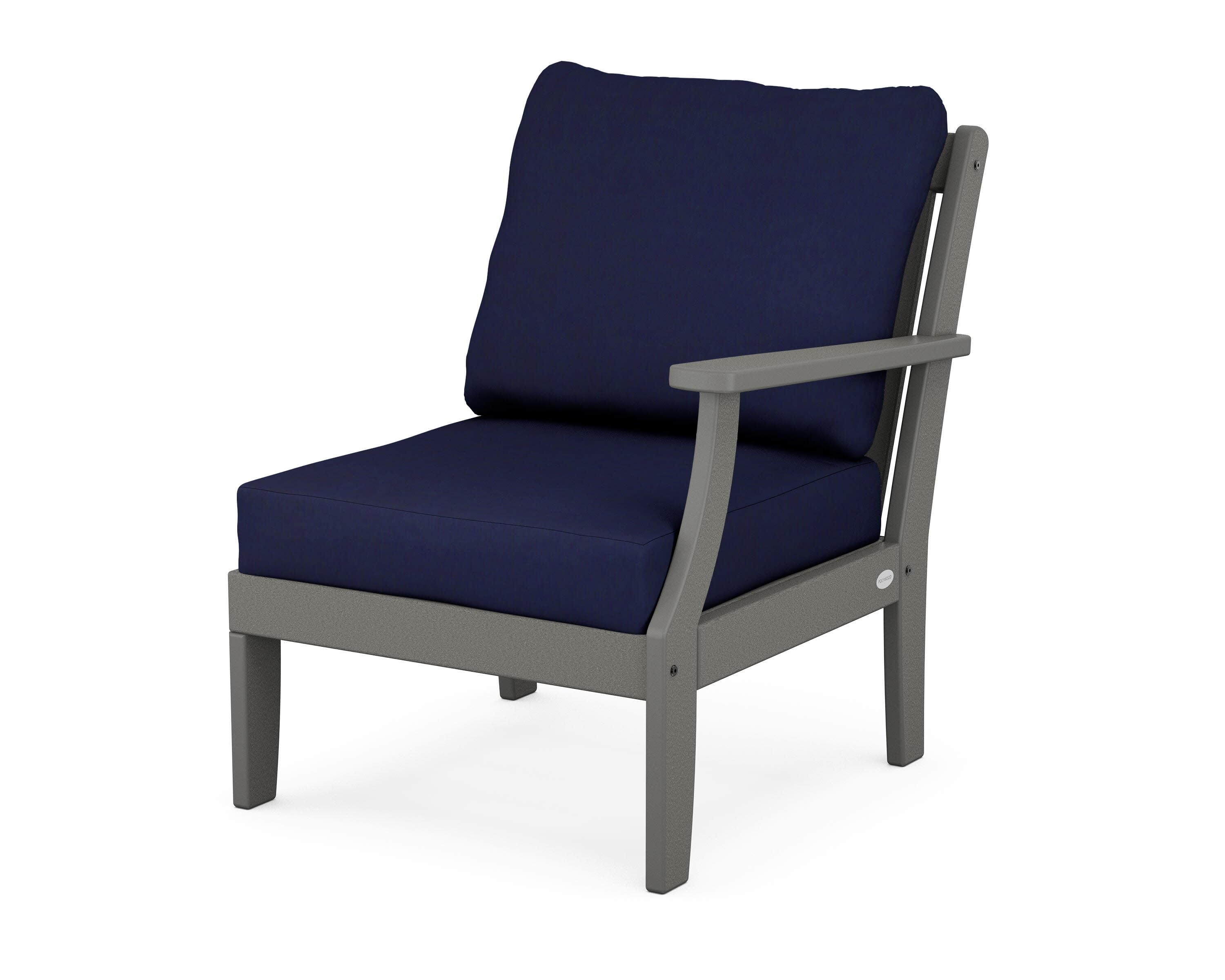 Braxton Modular Right Arm Chair in Slate Grey / Navy
