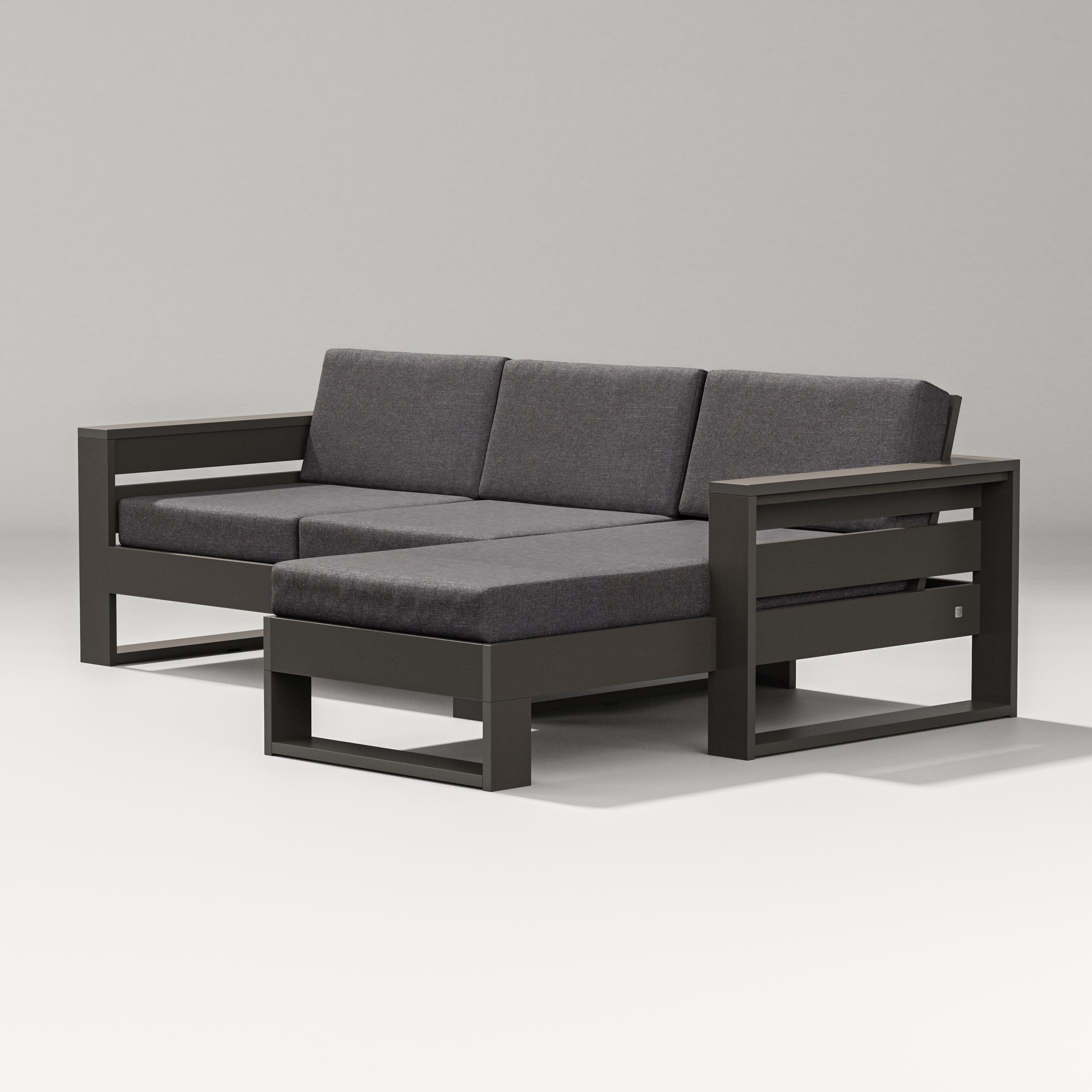 Latitude Right Chaise Sectional in Vintage Coffee / Ash Charcoal