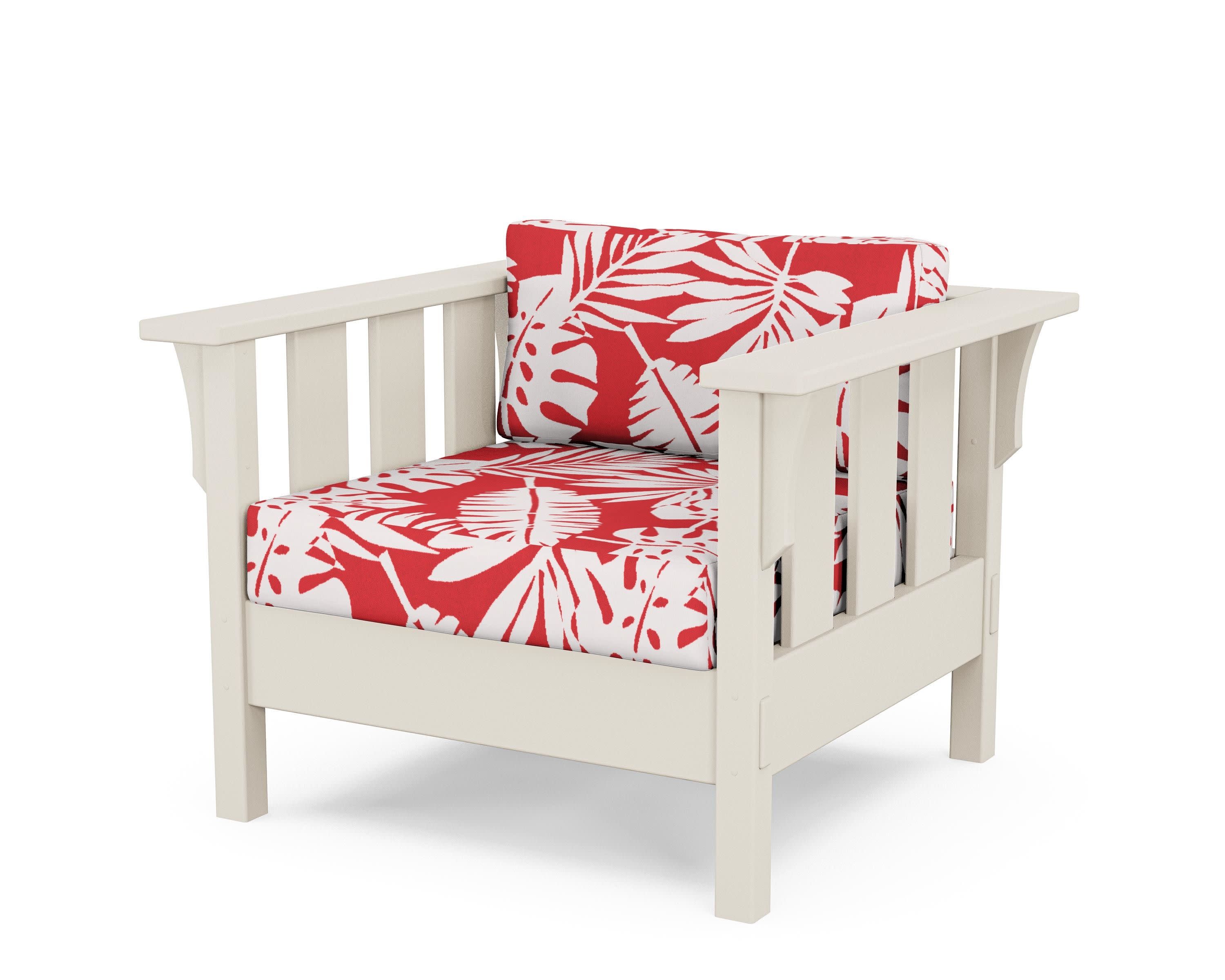 Acadia Deep Seating Chair in Sand / Leaf Crimson