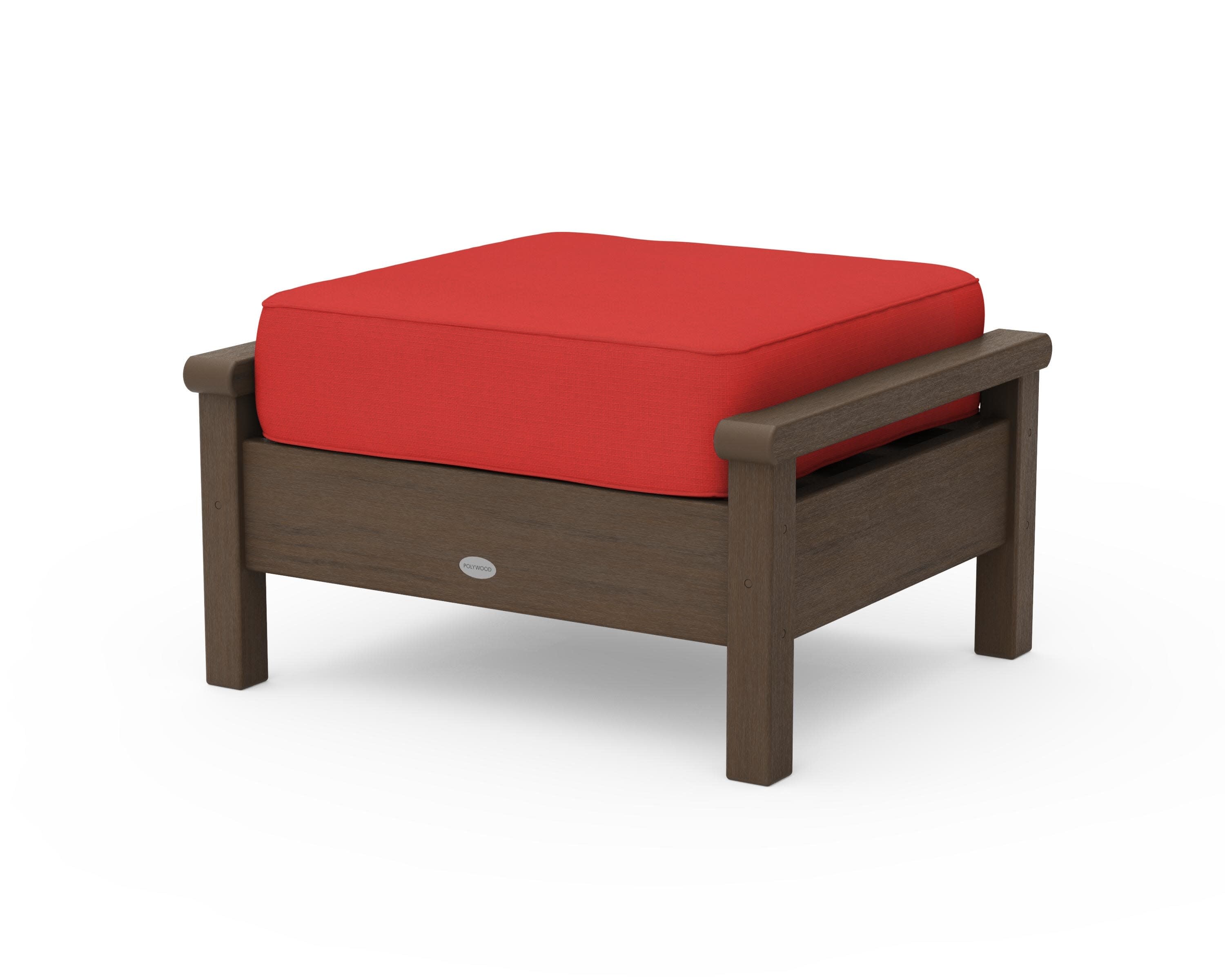 Harbour Deep Seating Ottoman in Kona / Crimson Linen
