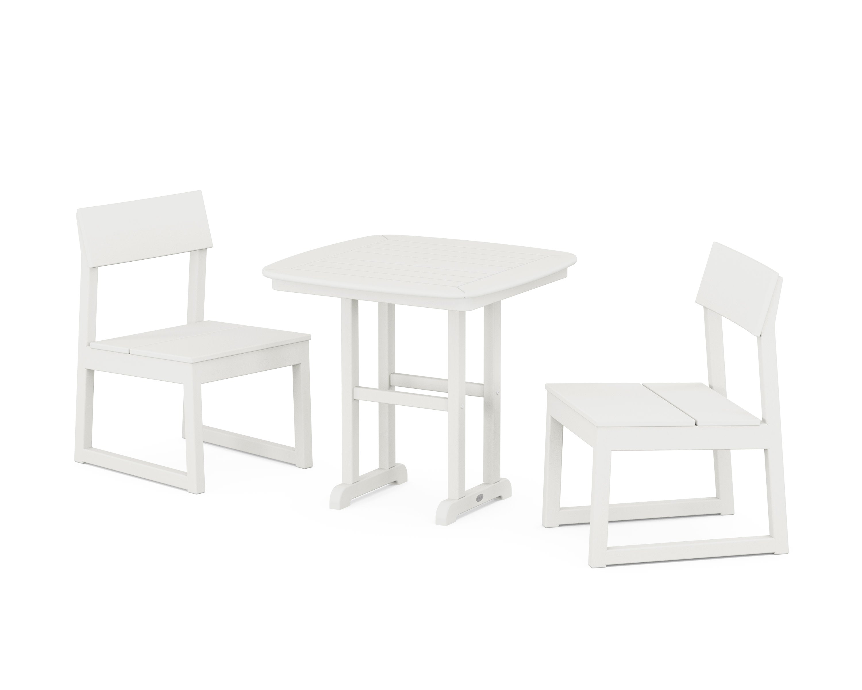 EDGE Side Chair 3-Piece Dining Set in Vintage White