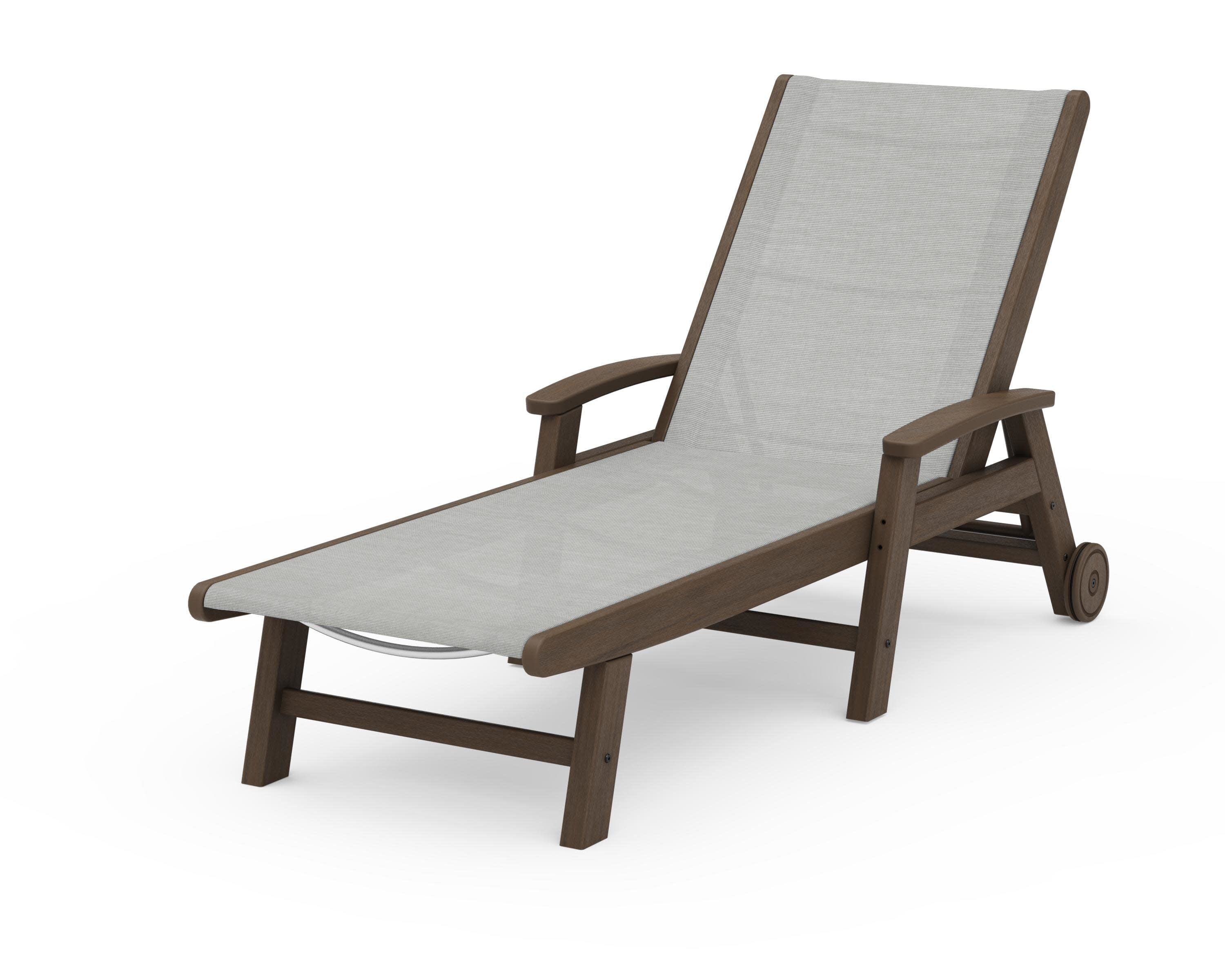 Coastal Chaise with Wheels in Kona / Metallic Sling
