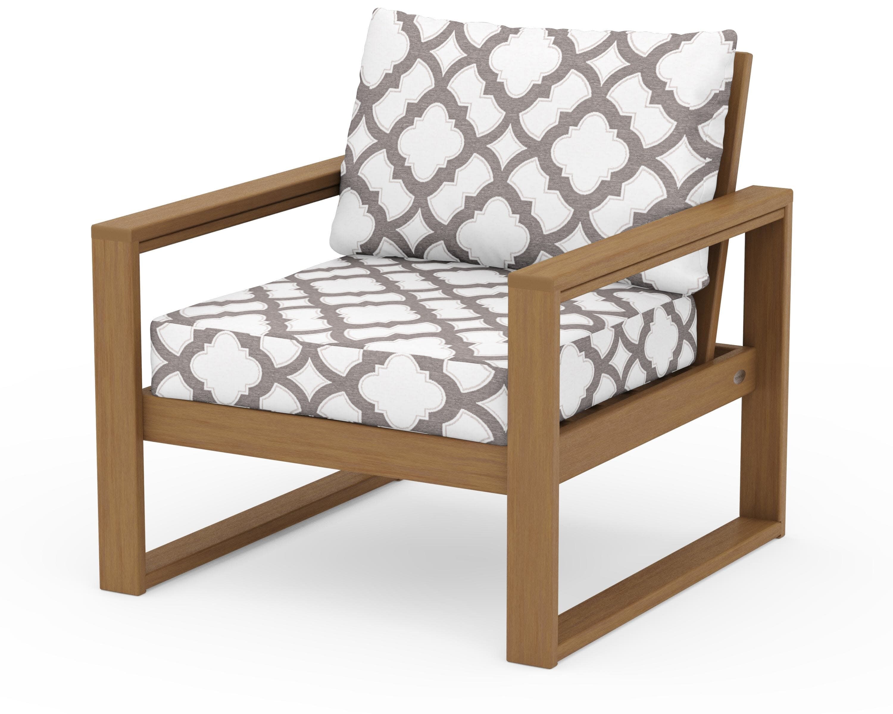 EDGE Club Chair in Natural / Trellis Grey Mist