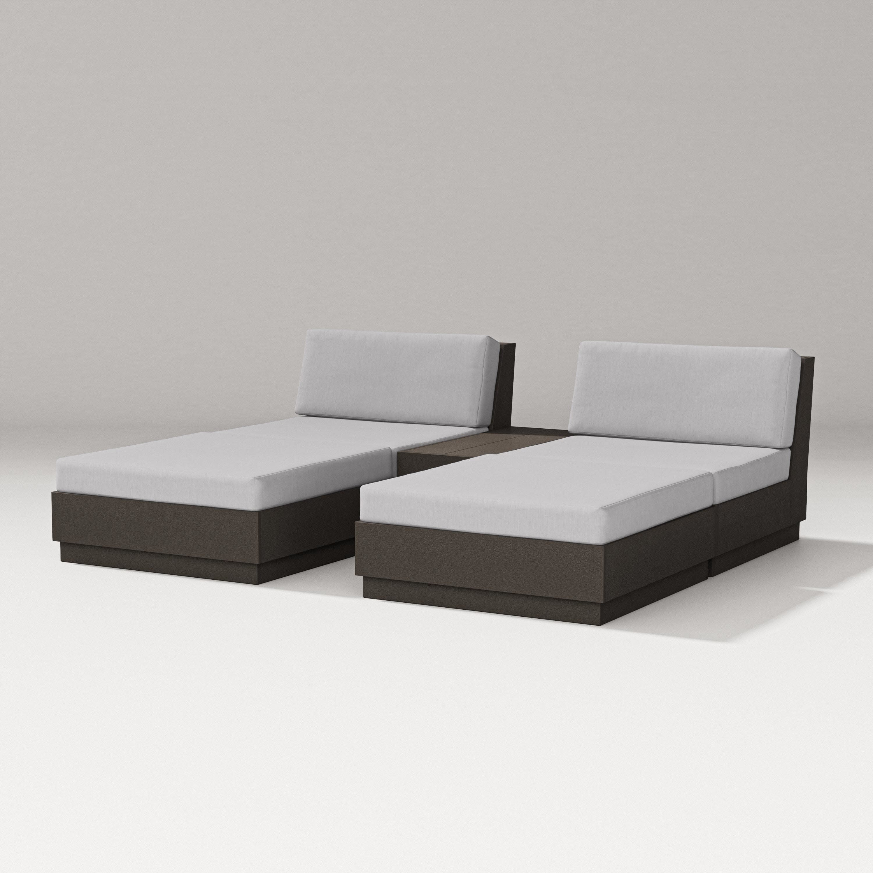 Elevate Double Chaise Set in Vintage Coffee / Granite