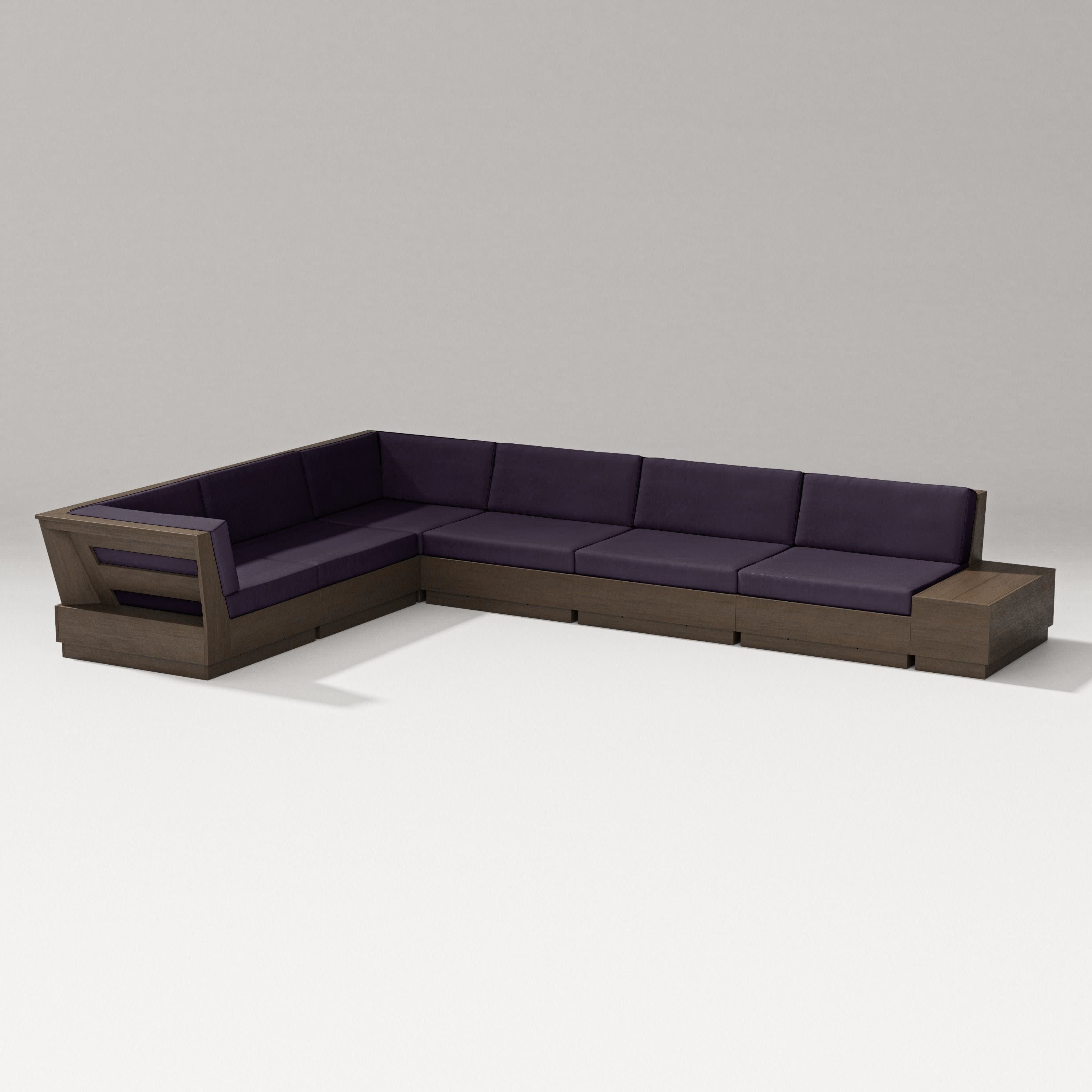 Elevate 7-Piece Corner Sectional in Kona / Navy Linen