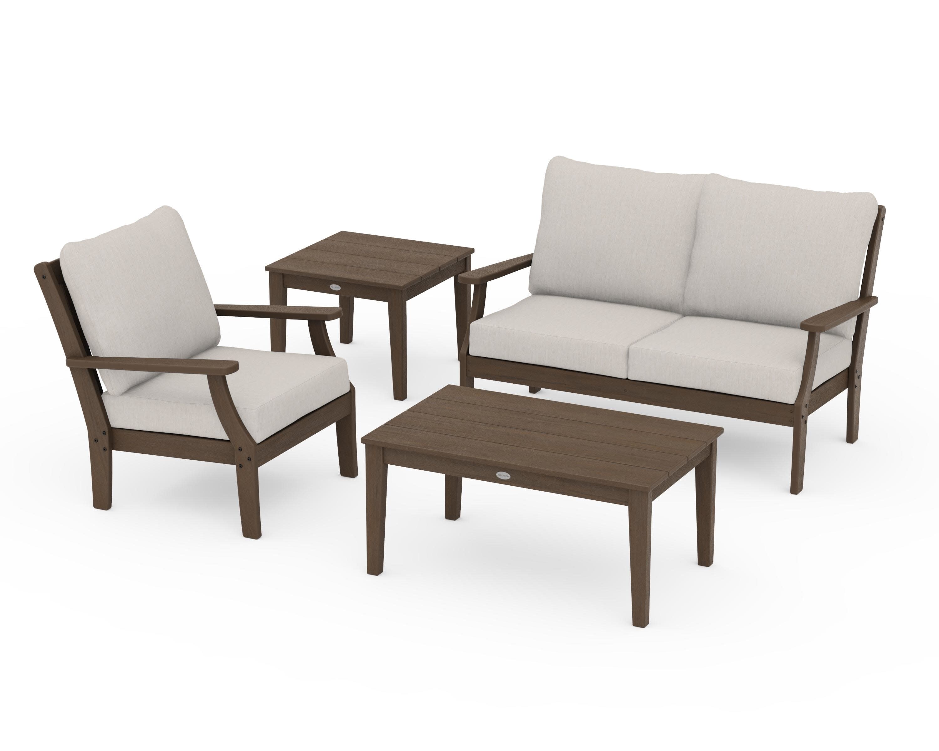 Braxton 4-Piece Deep Seating Set in Kona / Cast Ash