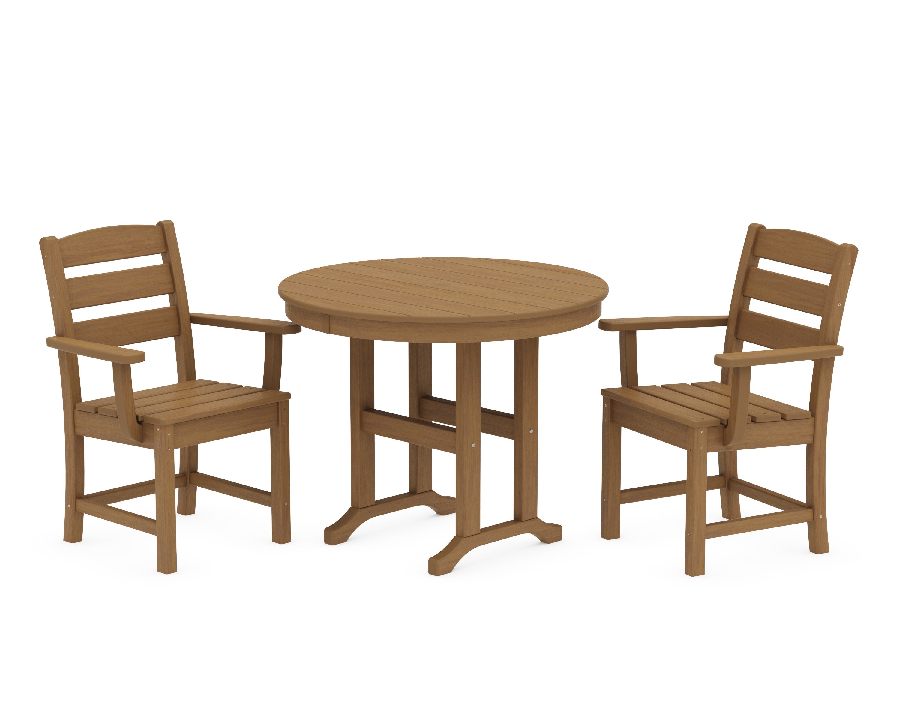 Lakeside 3-Piece Round Dining Set in Natural