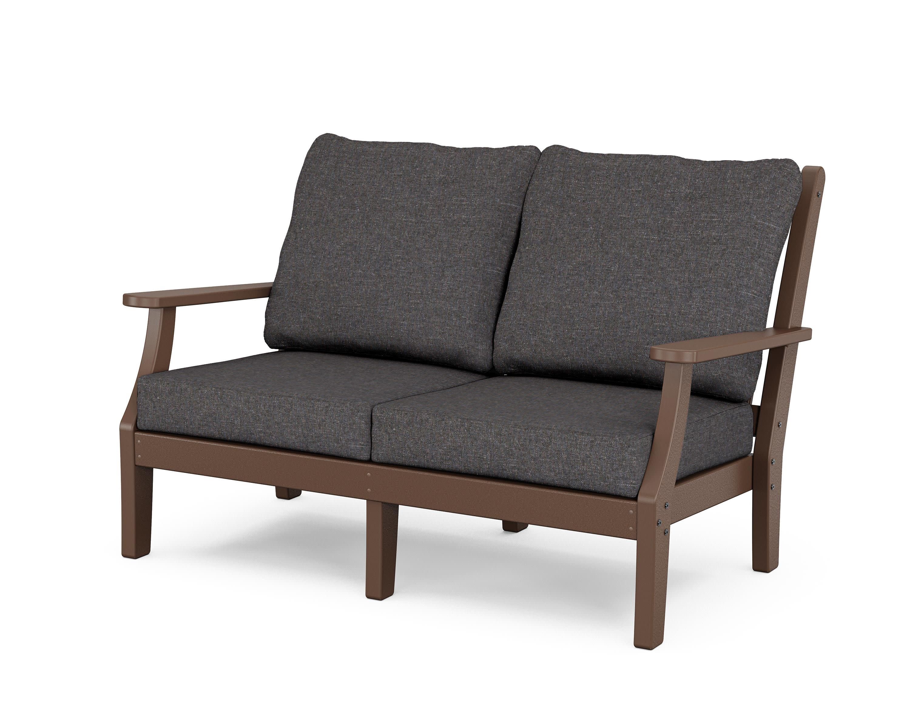 Wovendale Deep Seating Loveseat in Mahogany / Ash Charcoal