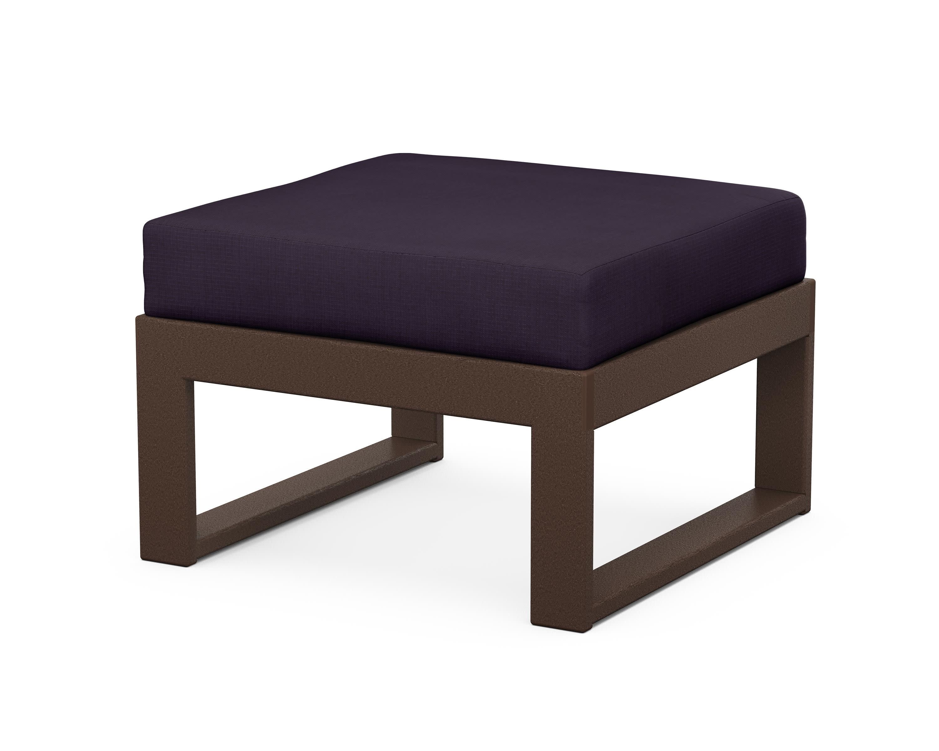 Modular Ottoman - Modern in Mahogany / Navy Linen