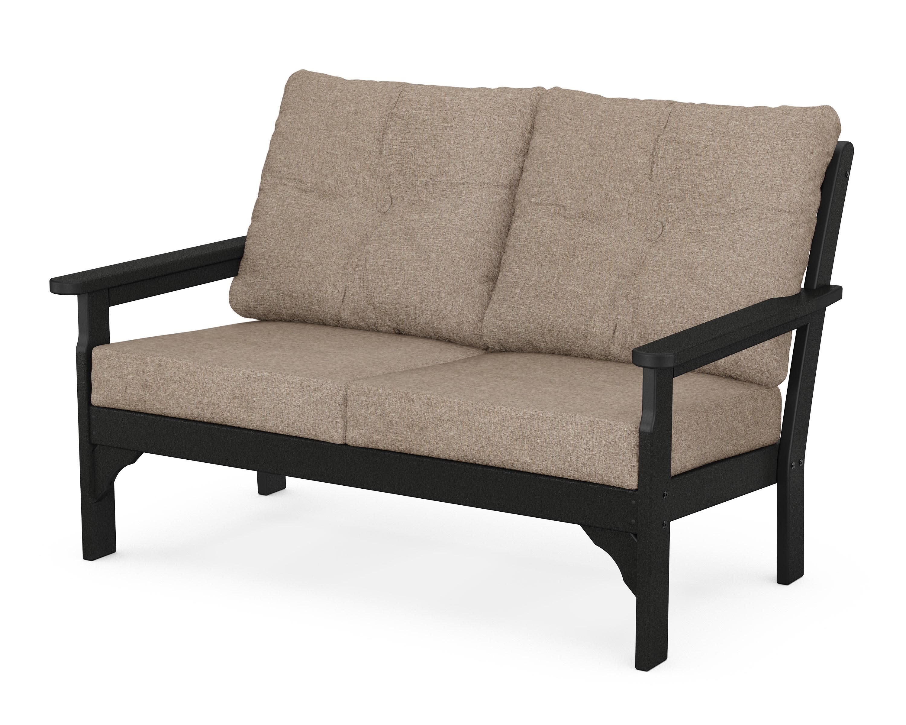 Vineyard Deep Seating Loveseat in Black / Spiced Burlap