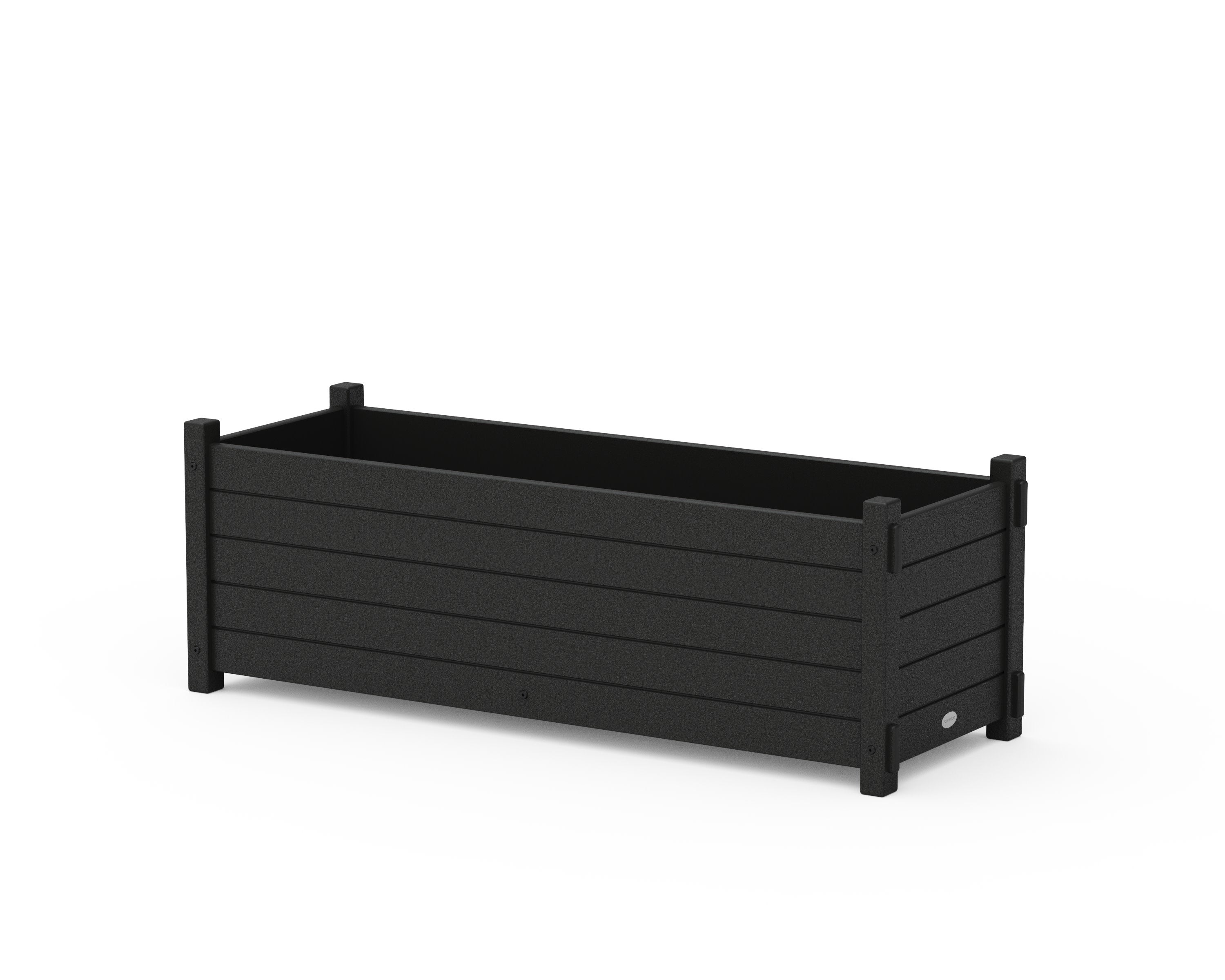 Nautical Rectangle Triple Planter Box in Black