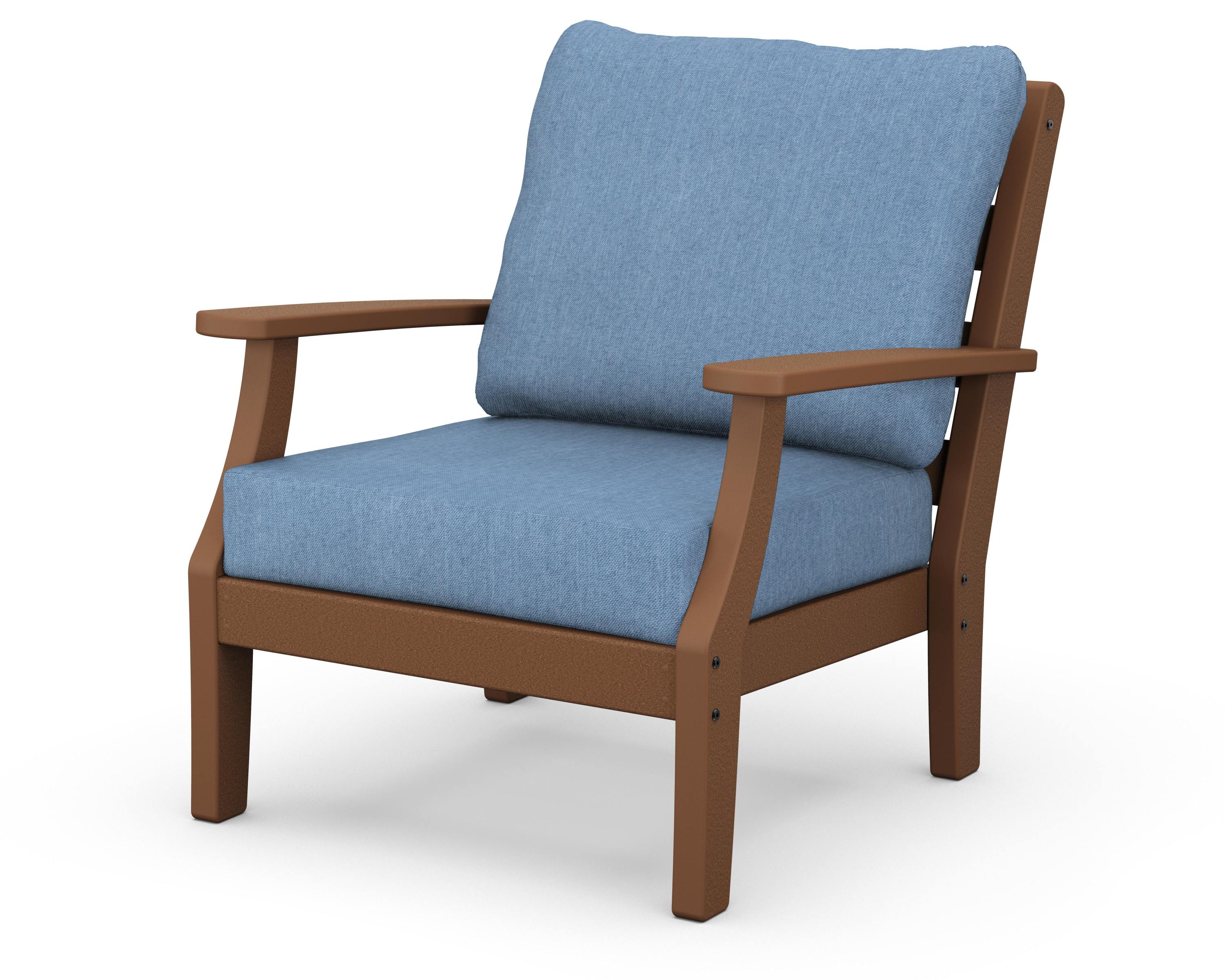 Chesapeake Deep Seating Chair in Teak / Sky Blue