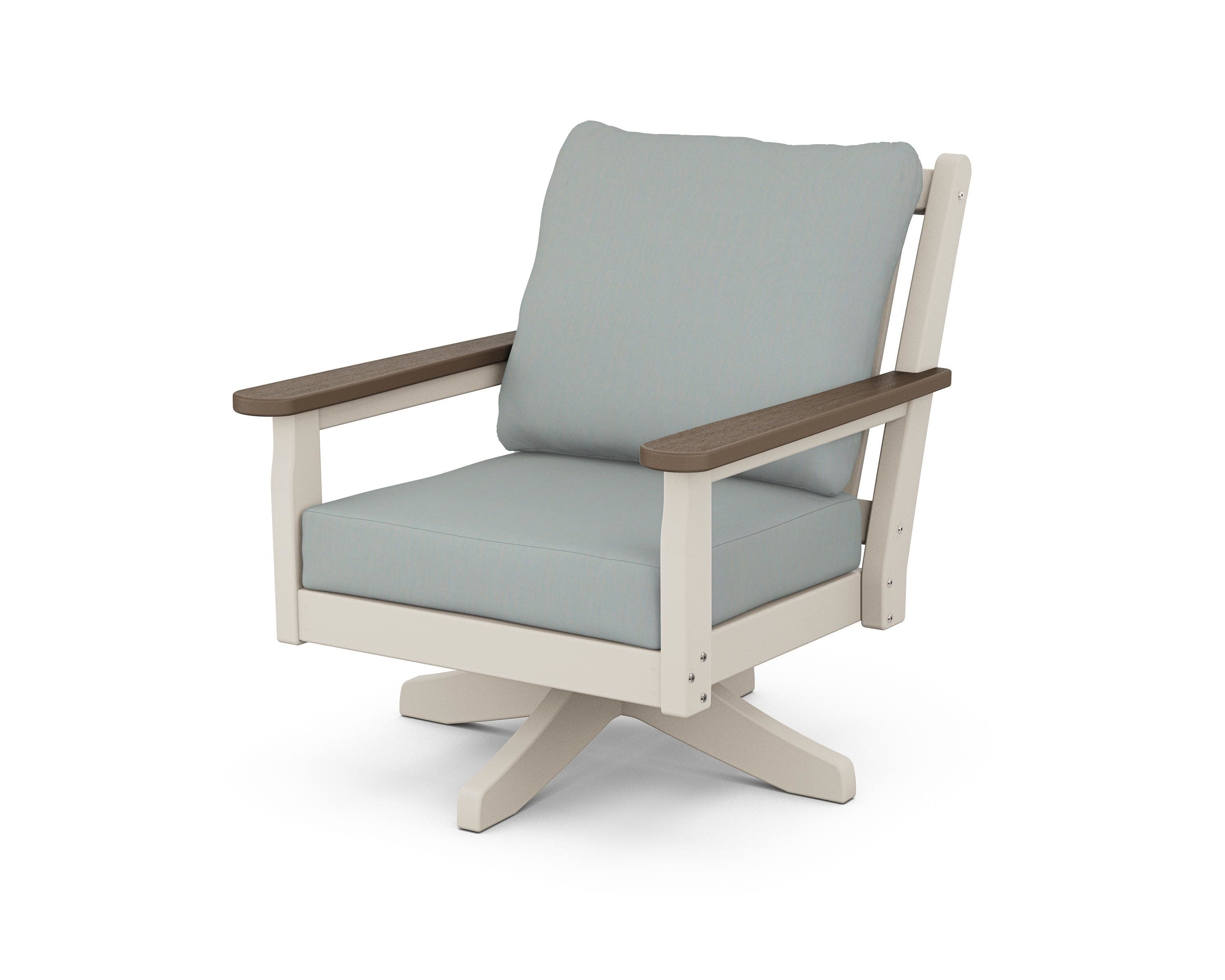 Chippendale Deep Seating Swivel Chair in Sand / Kona / Spa