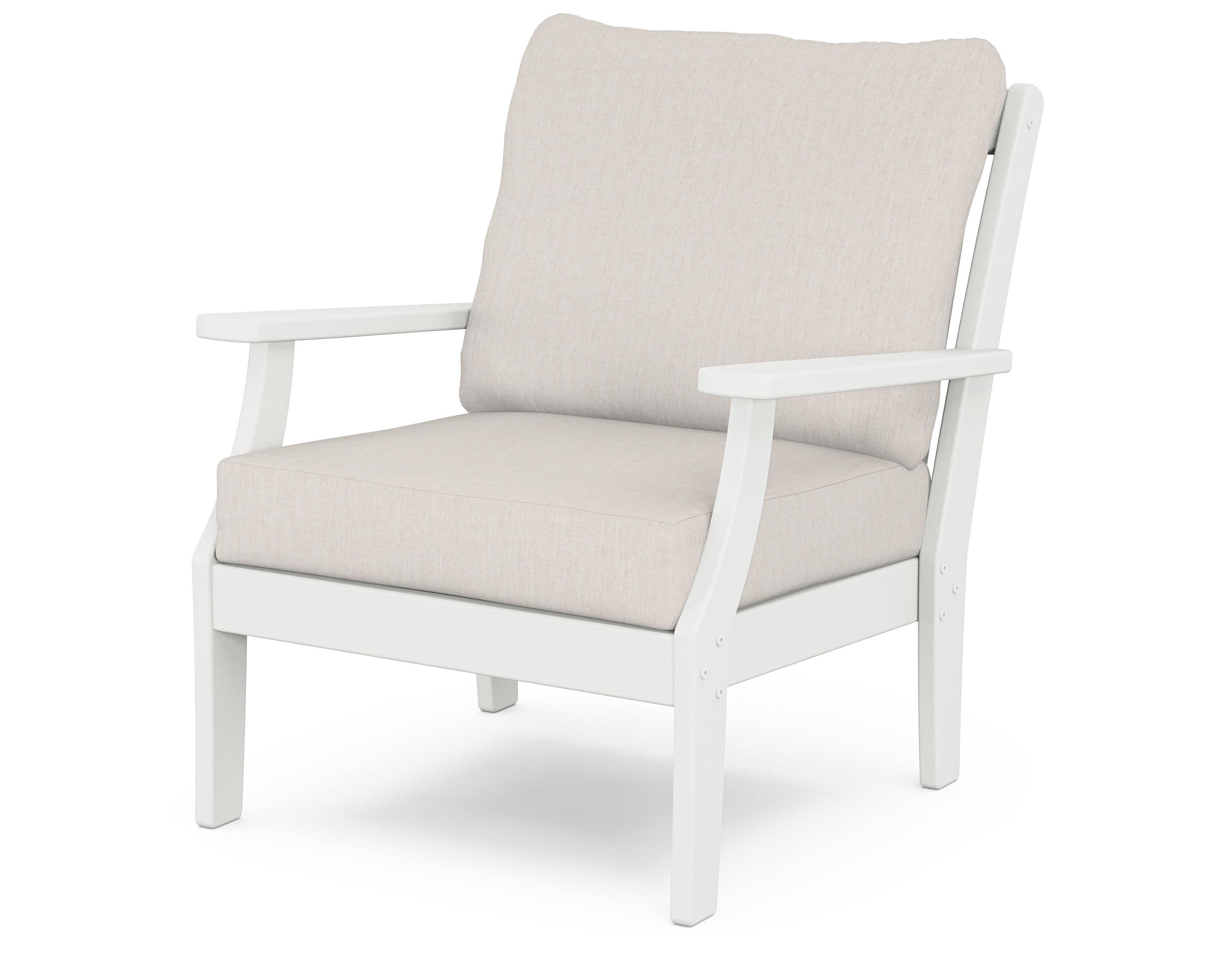 Braxton Deep Seating Chair in White / Cast Ash