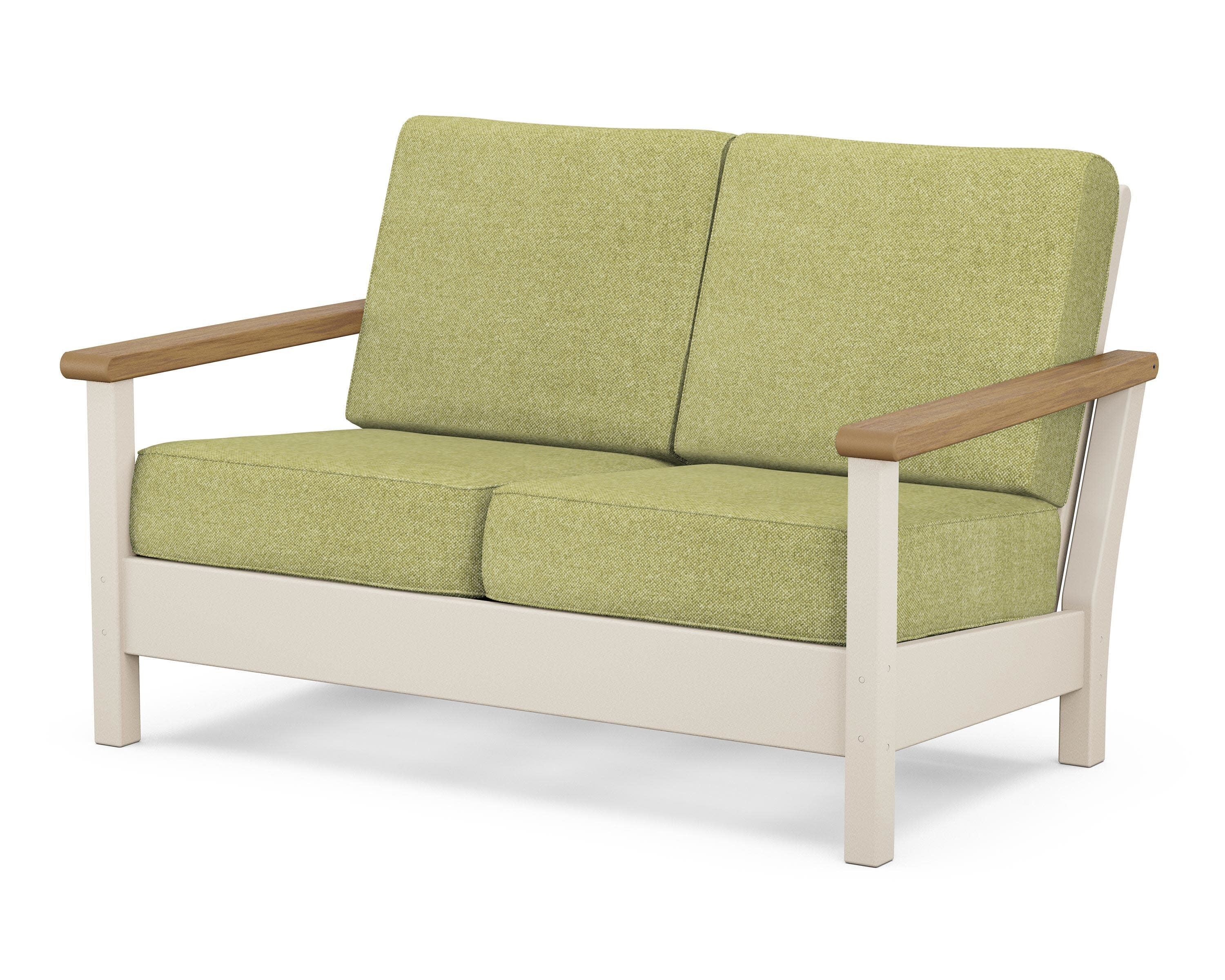 Harbour Deep Seating Loveseat in Sand / Natural / Chartreuse Boucle