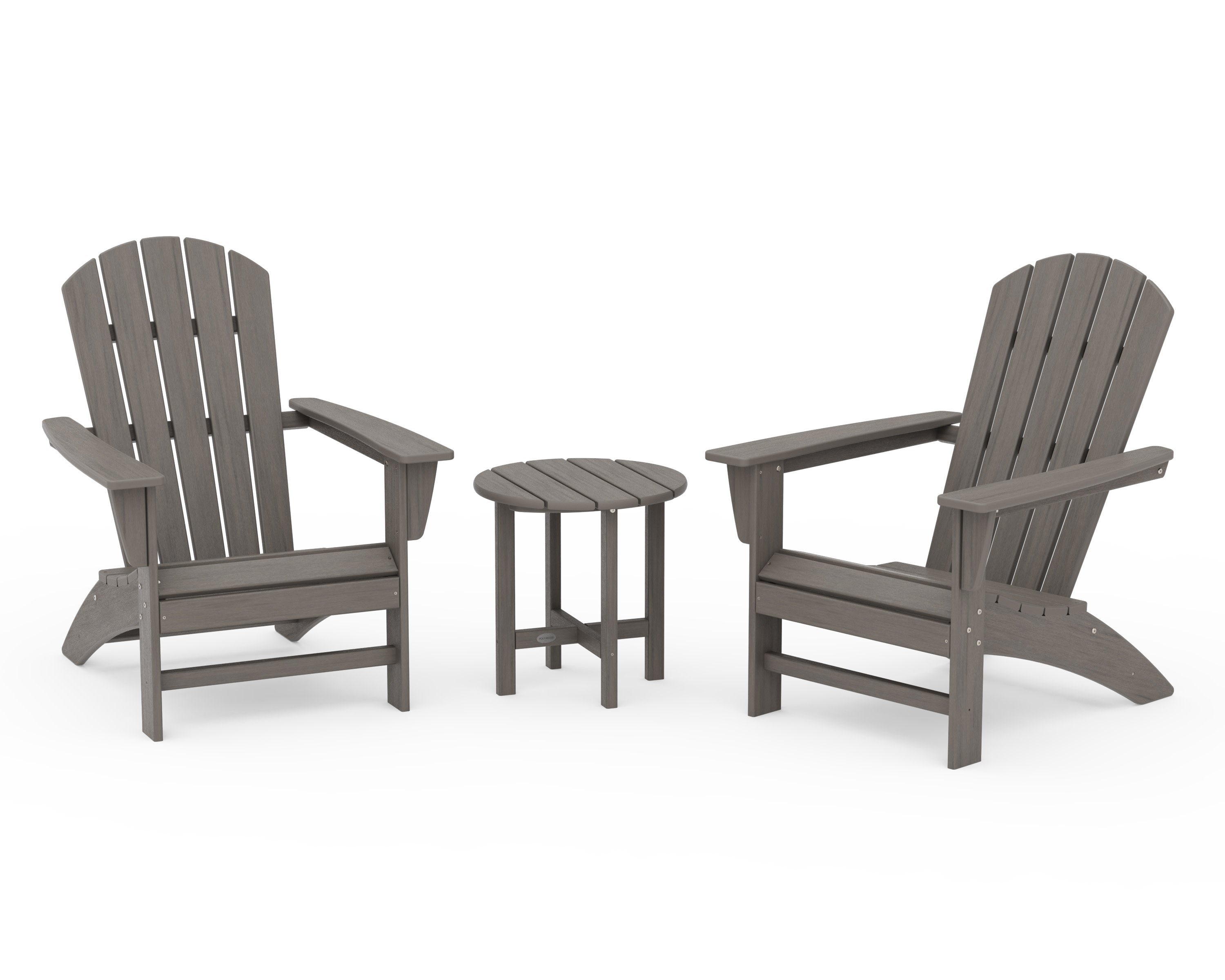 Nautical 3-Piece Adirondack Set in Driftwood