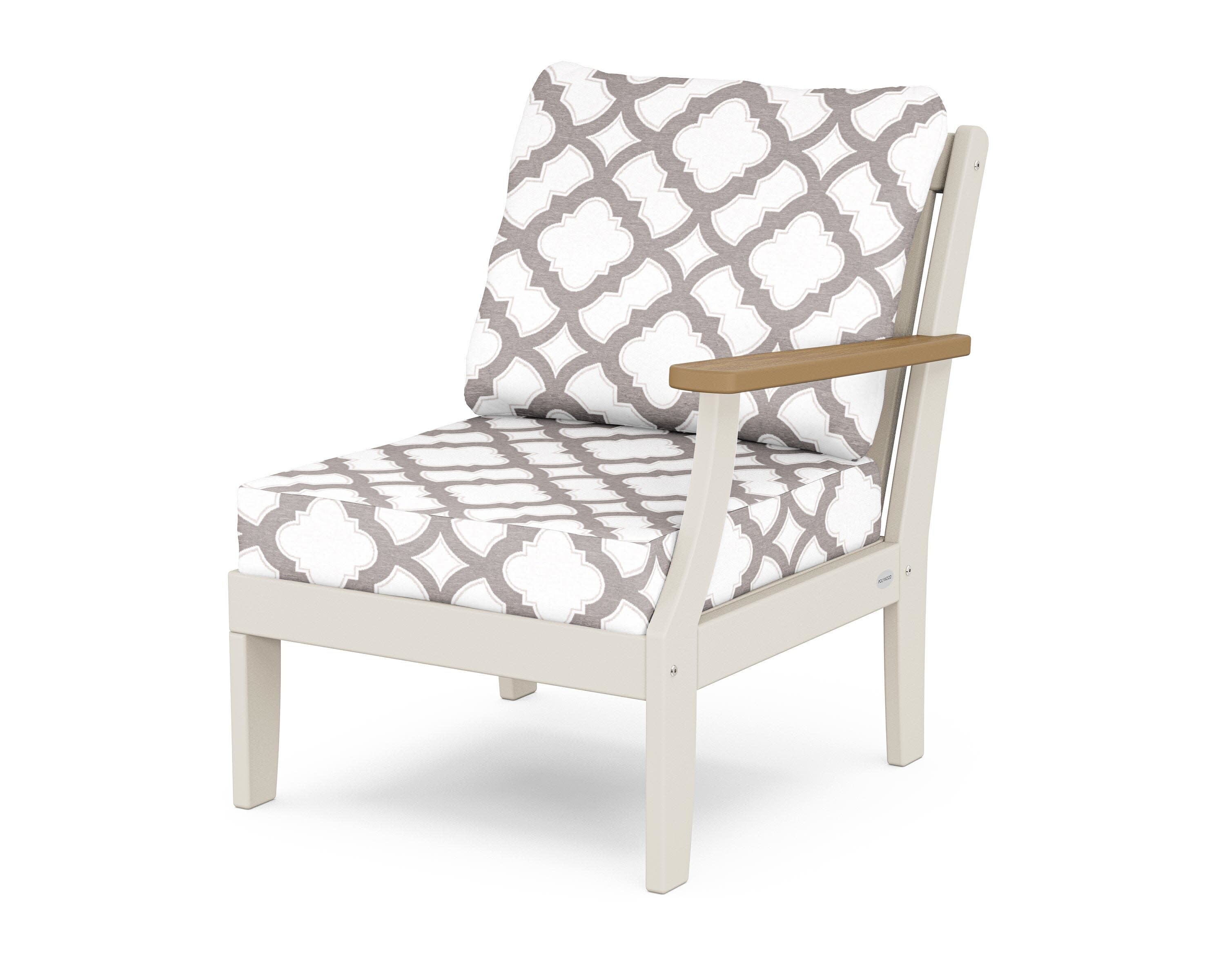 Braxton Modular Right Arm Chair in Sand / Natural / Trellis Grey Mist