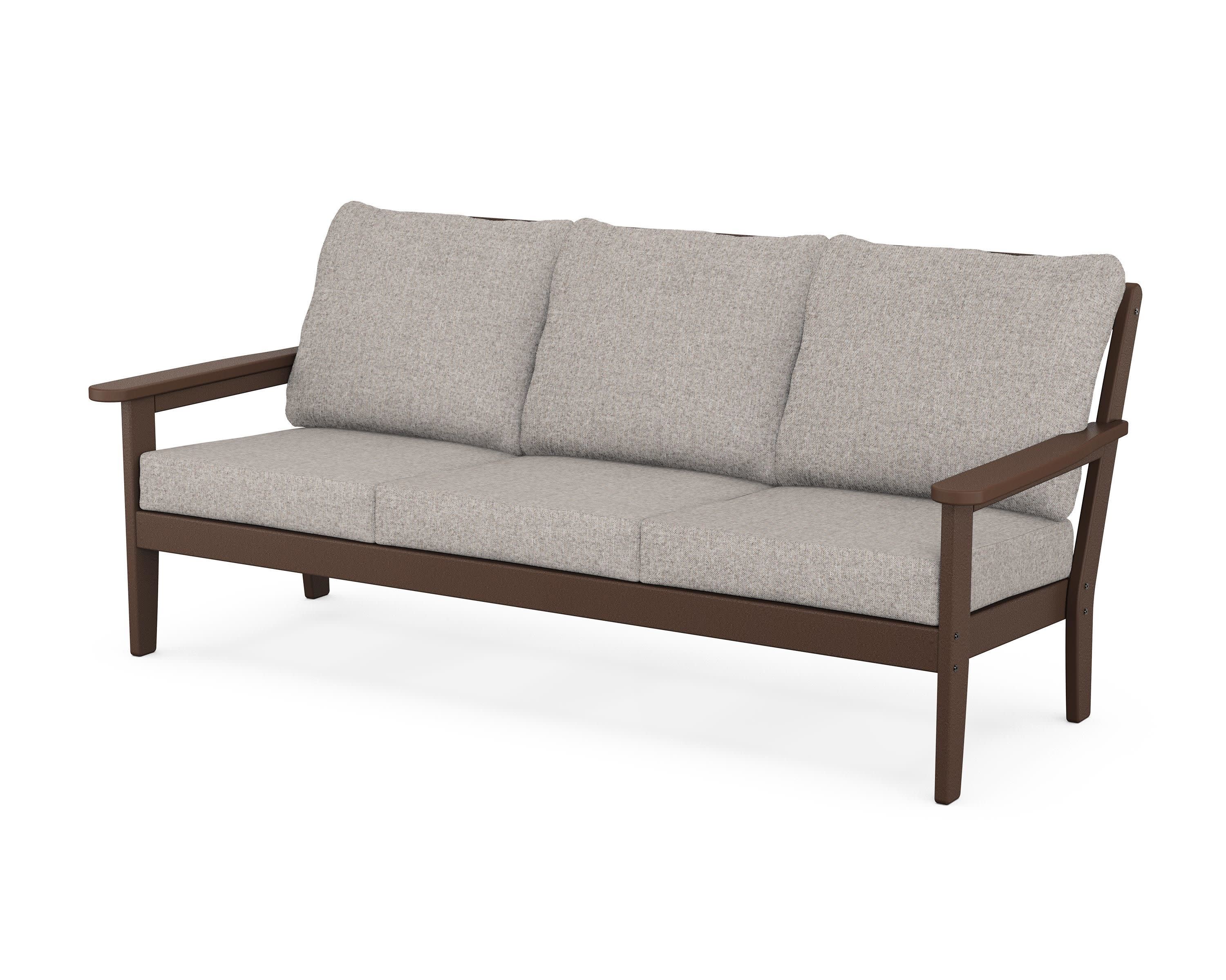 Cottage Deep Seating Sofa in Mahogany / Weathered Tweed