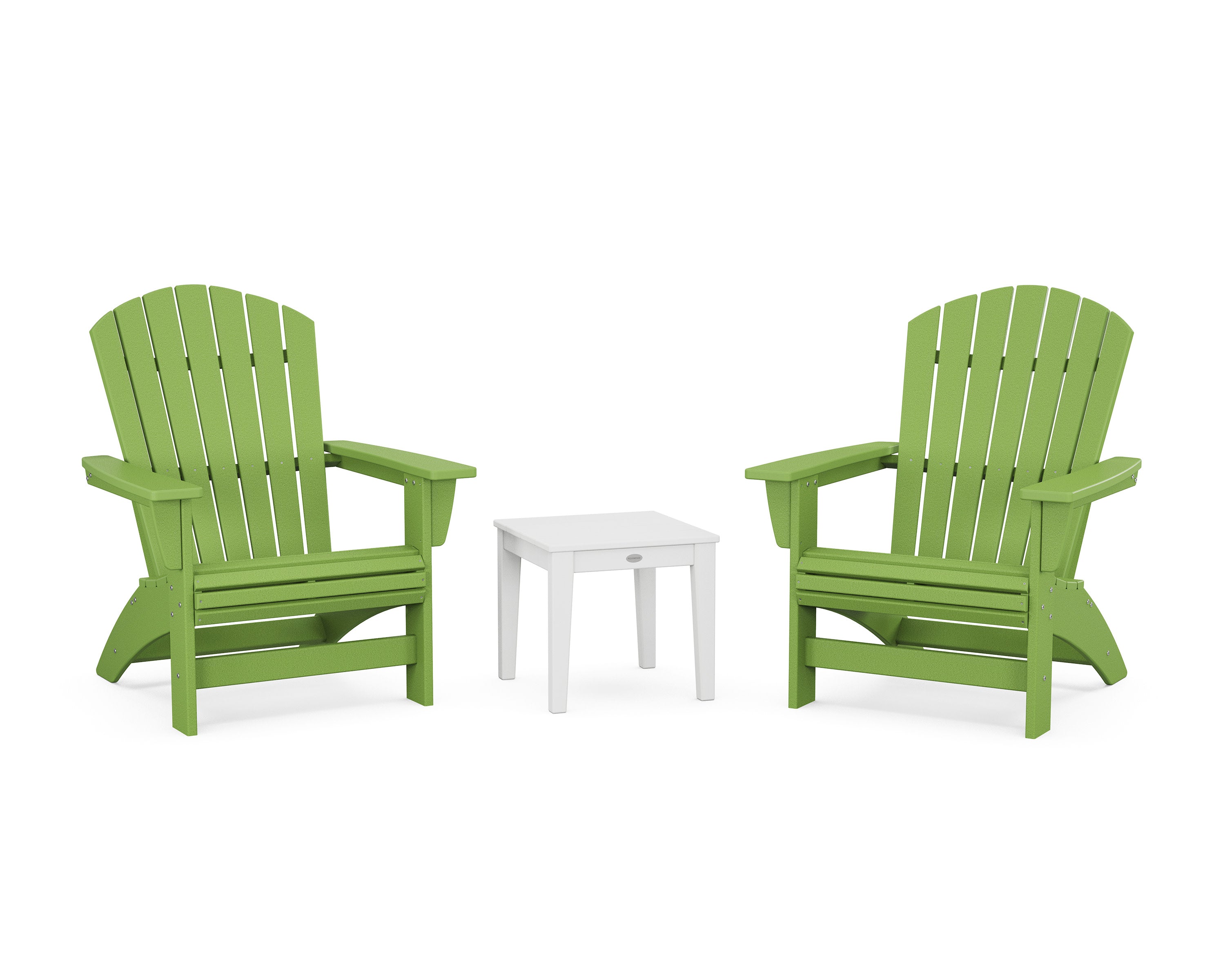 3-Piece Nautical Grand Adirondack Set in Lime / White
